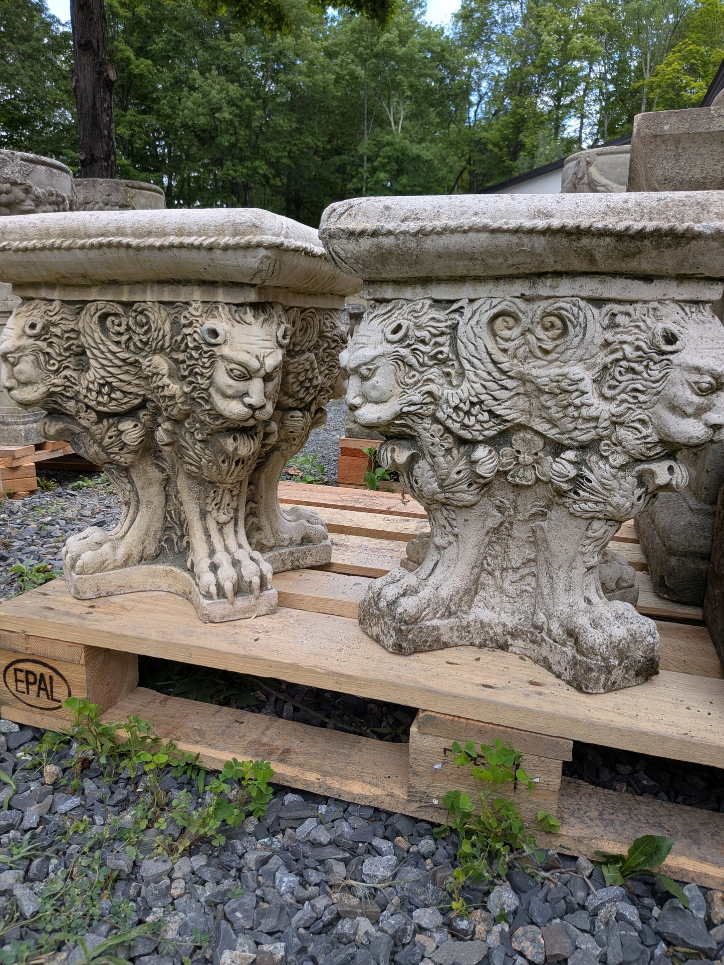 2 British Cast Stone Seats / Plinths
