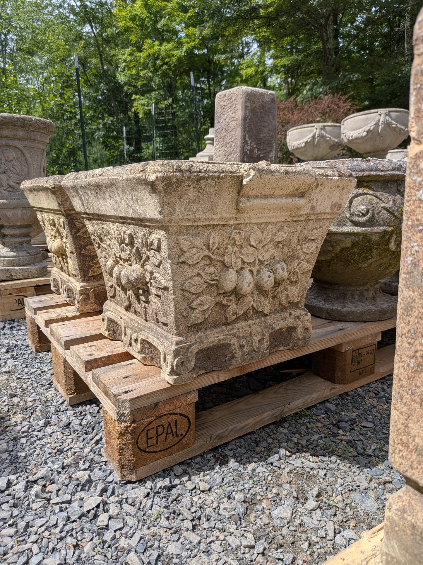 2 British Cast Stone Planters / Jardinieres