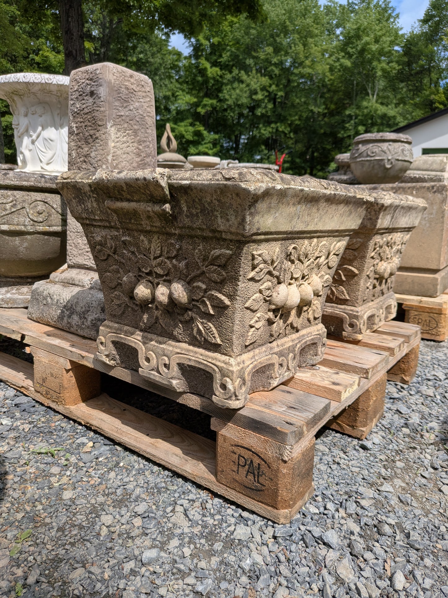 2 British Cast Stone Planters / Jardinieres