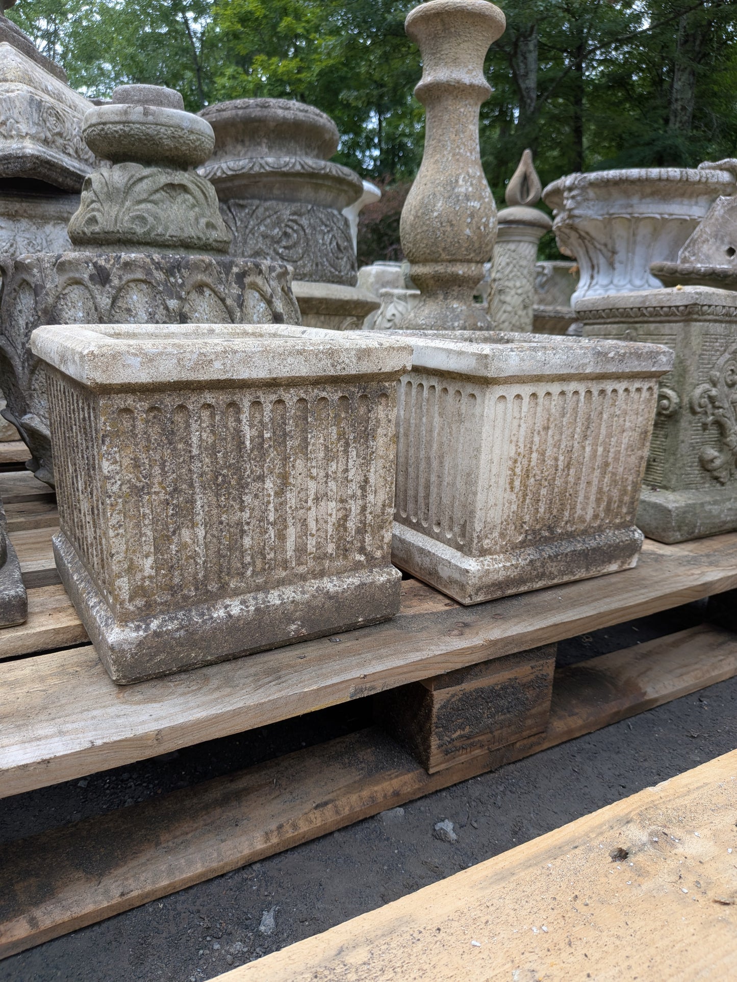 2 British Cast Stone Planters / Jardinieres