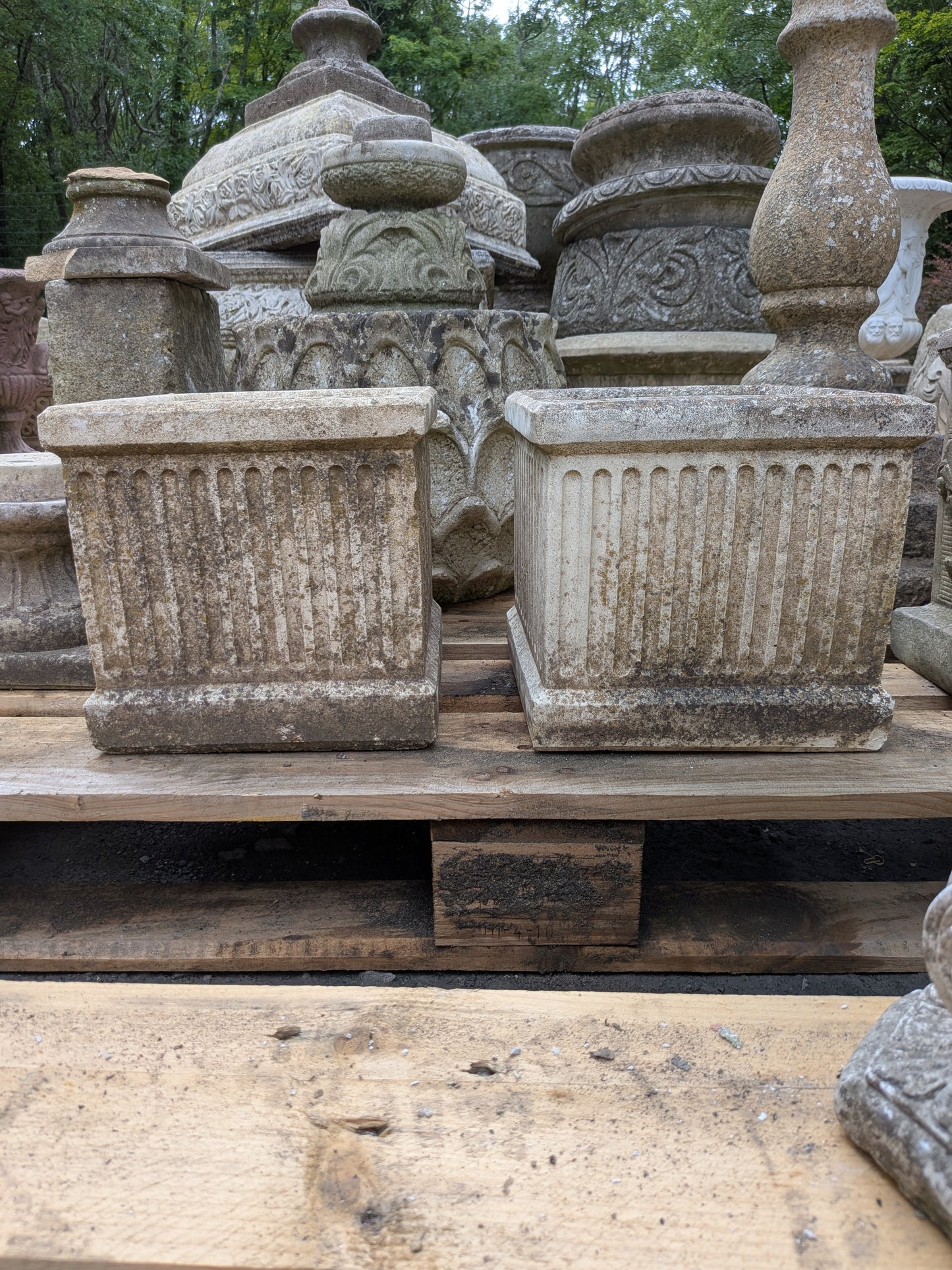 2 British Cast Stone Planters / Jardinieres