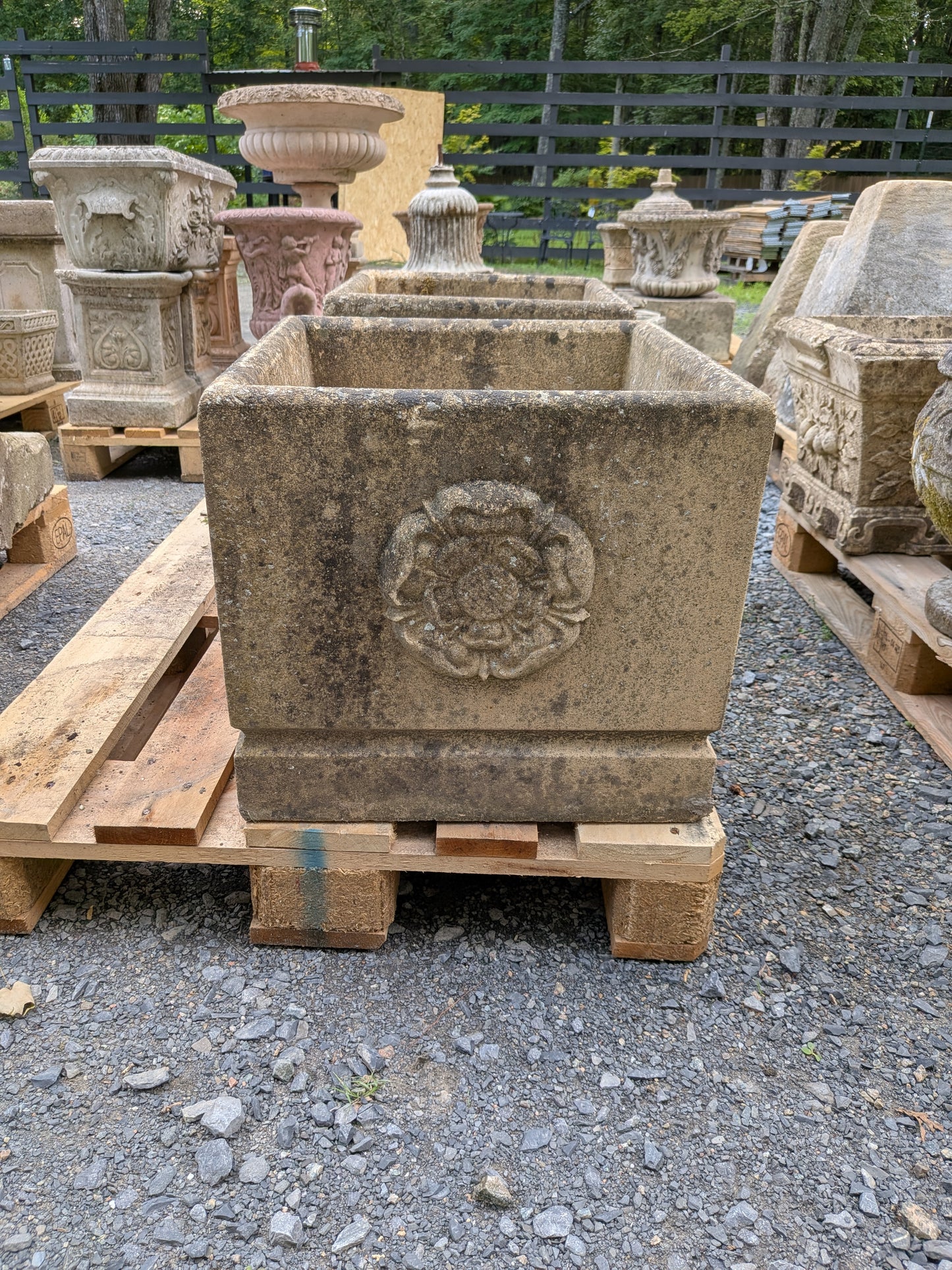 Pair of British Cast Stone Planters / Jardinieres