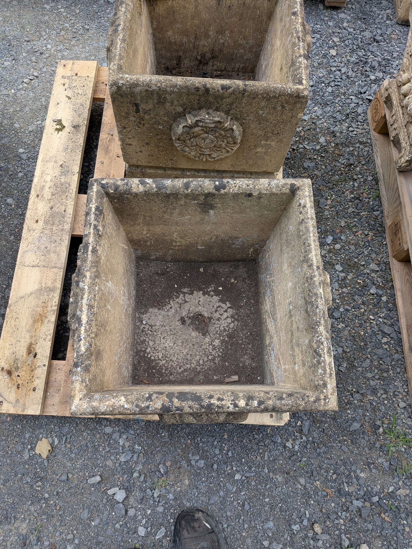 Pair of British Cast Stone Planters / Jardinieres