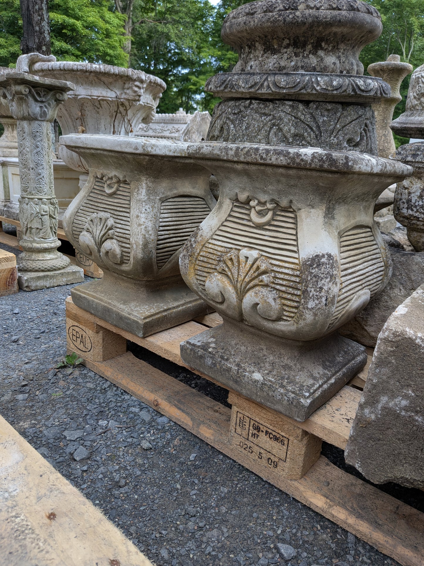 2 British Cast Stone Plinths