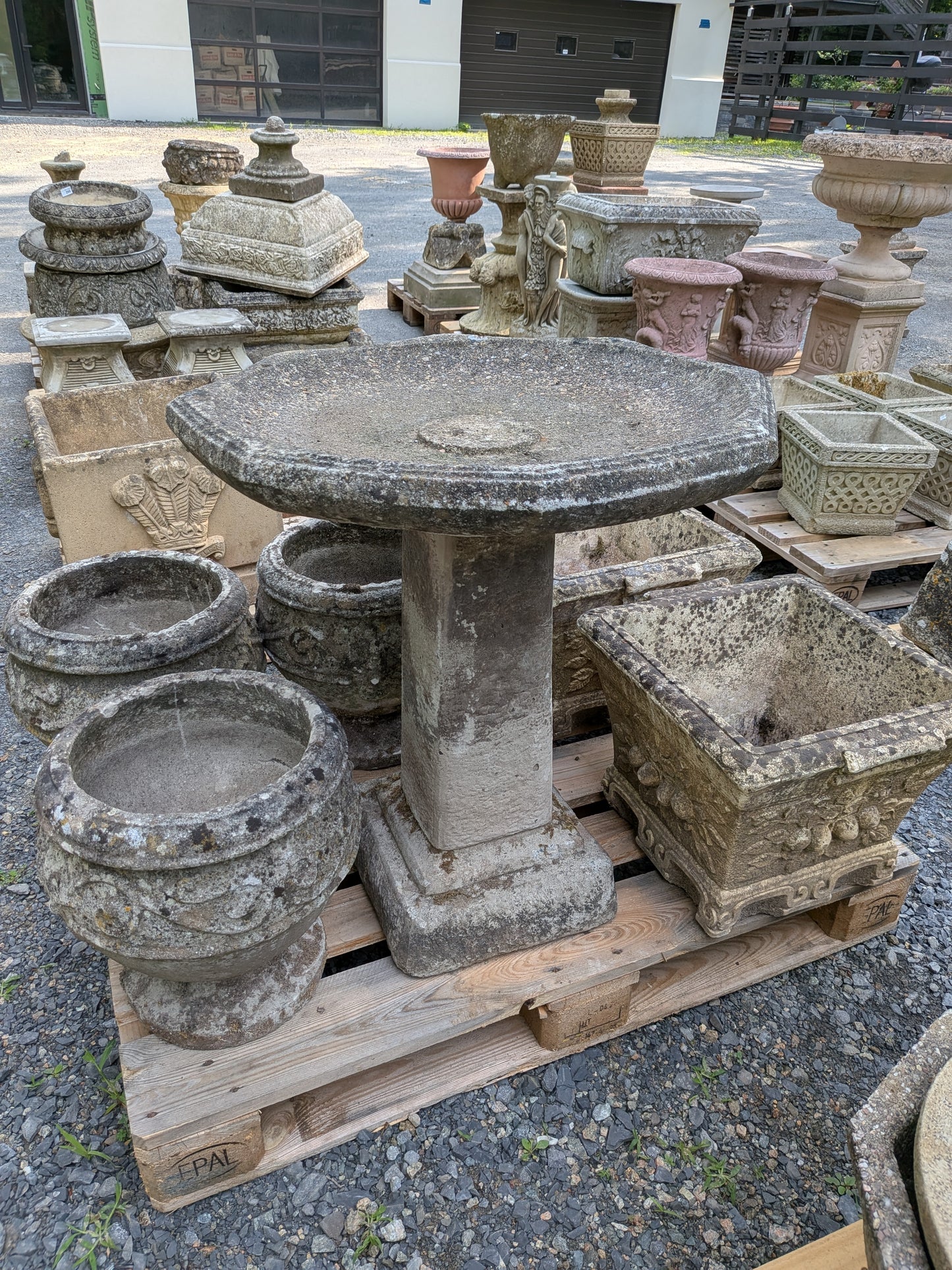 British Cast Stone Birdbath