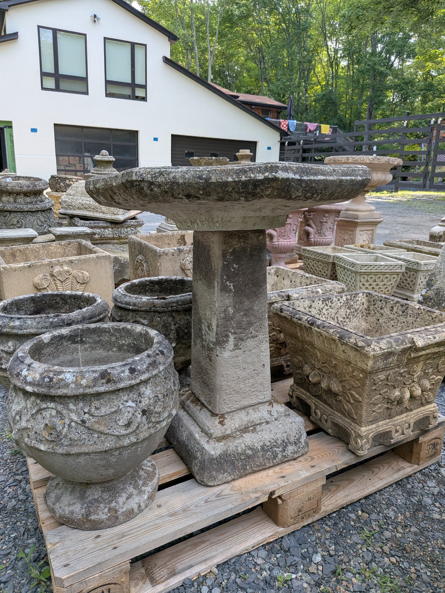 British Cast Stone Birdbath