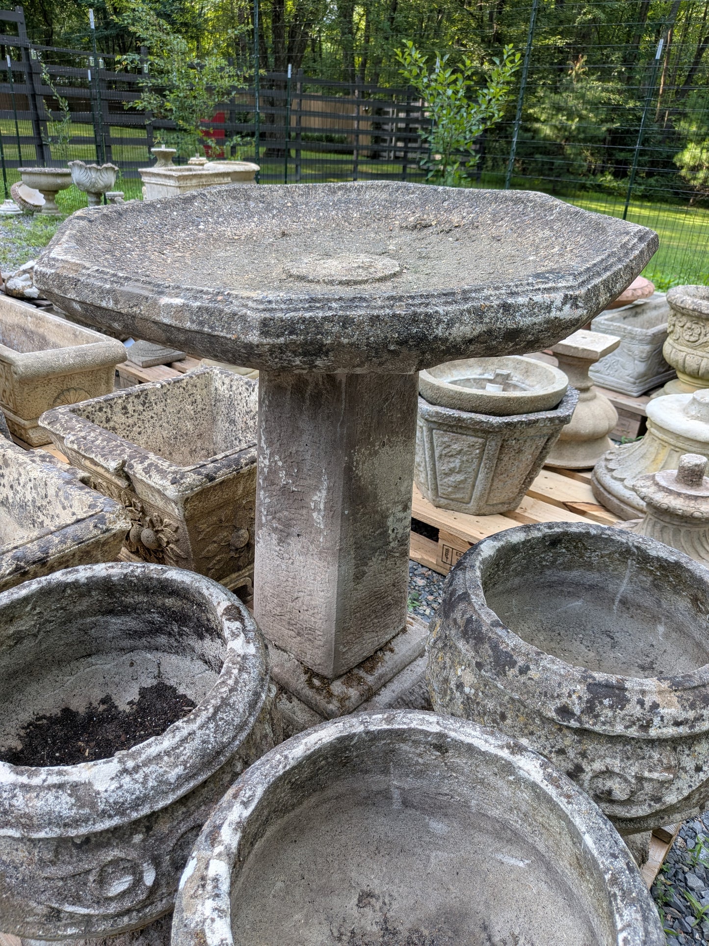 British Cast Stone Birdbath