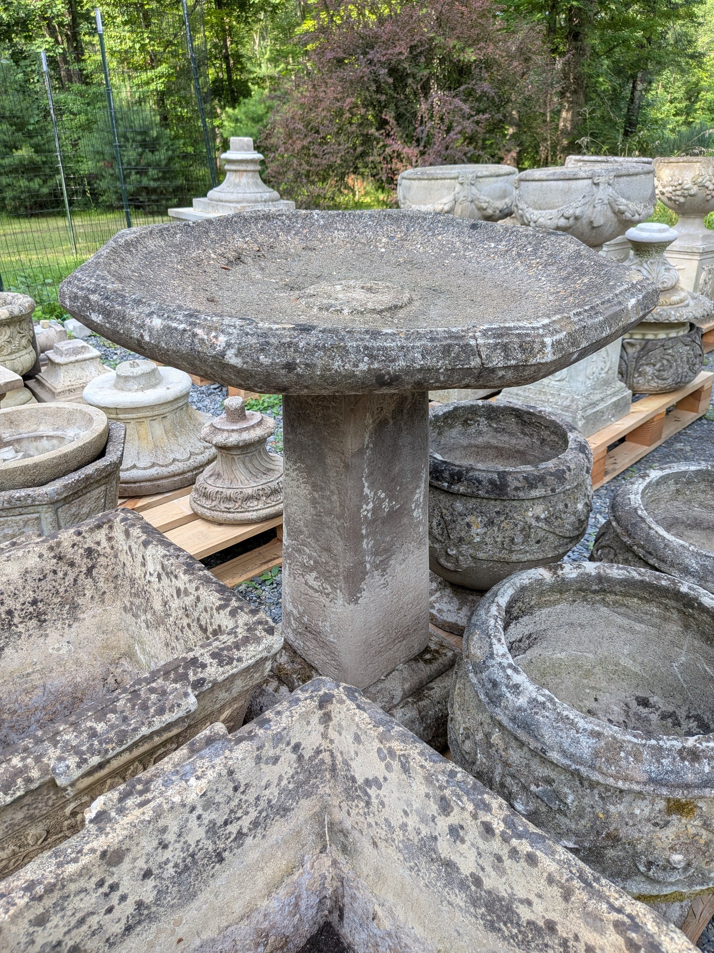 British Cast Stone Birdbath