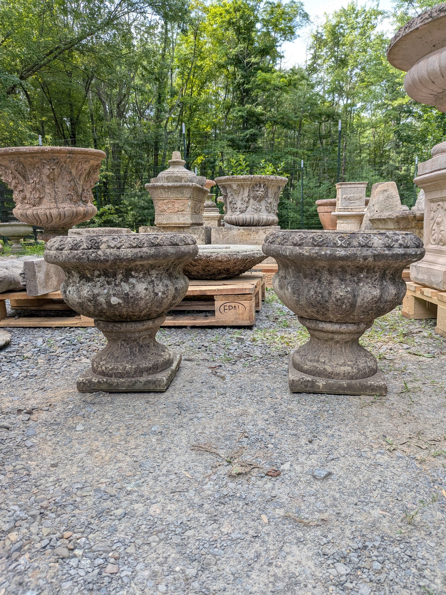 2 British Cast Stone Planters / Jardinieres