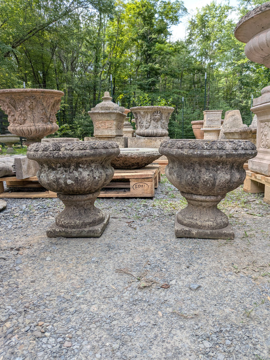 2 British Cast Stone Planters / Jardinieres