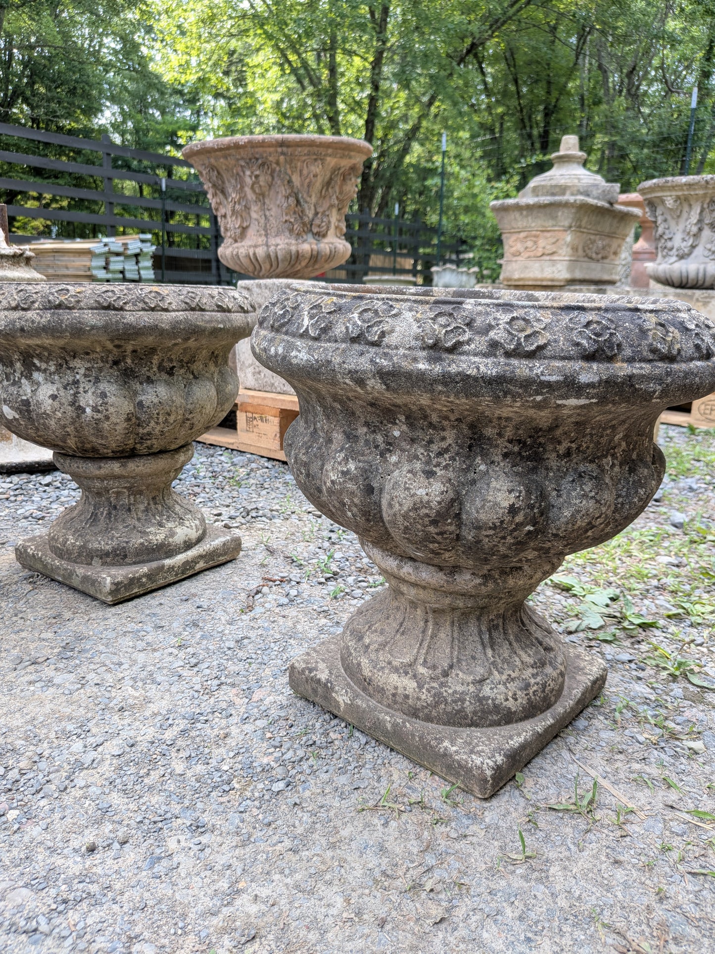 2 British Cast Stone Planters / Jardinieres