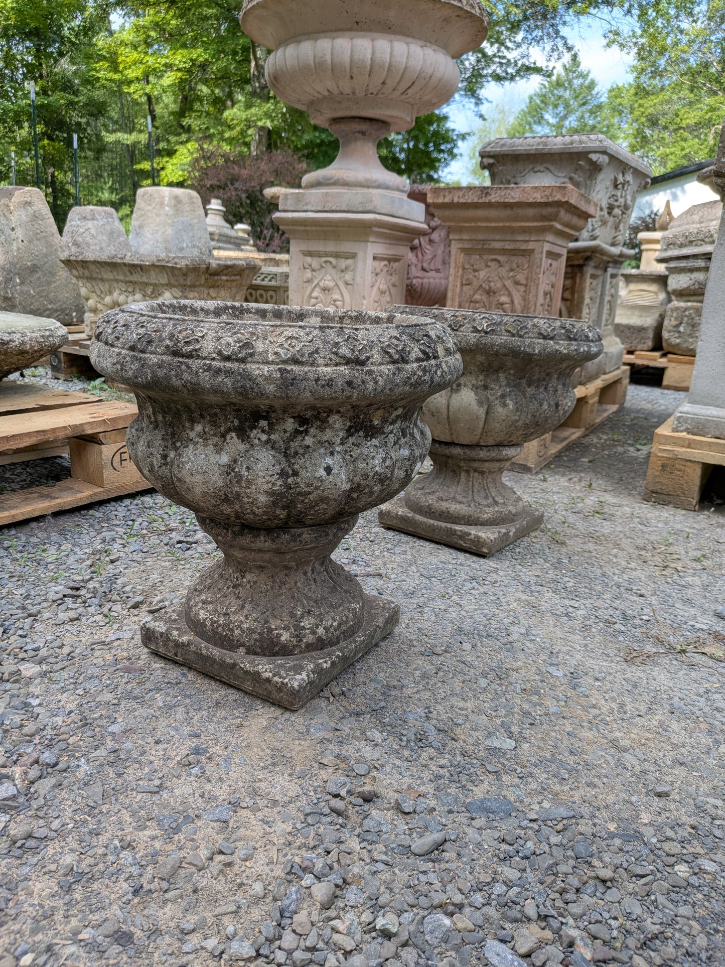 2 British Cast Stone Planters / Jardinieres