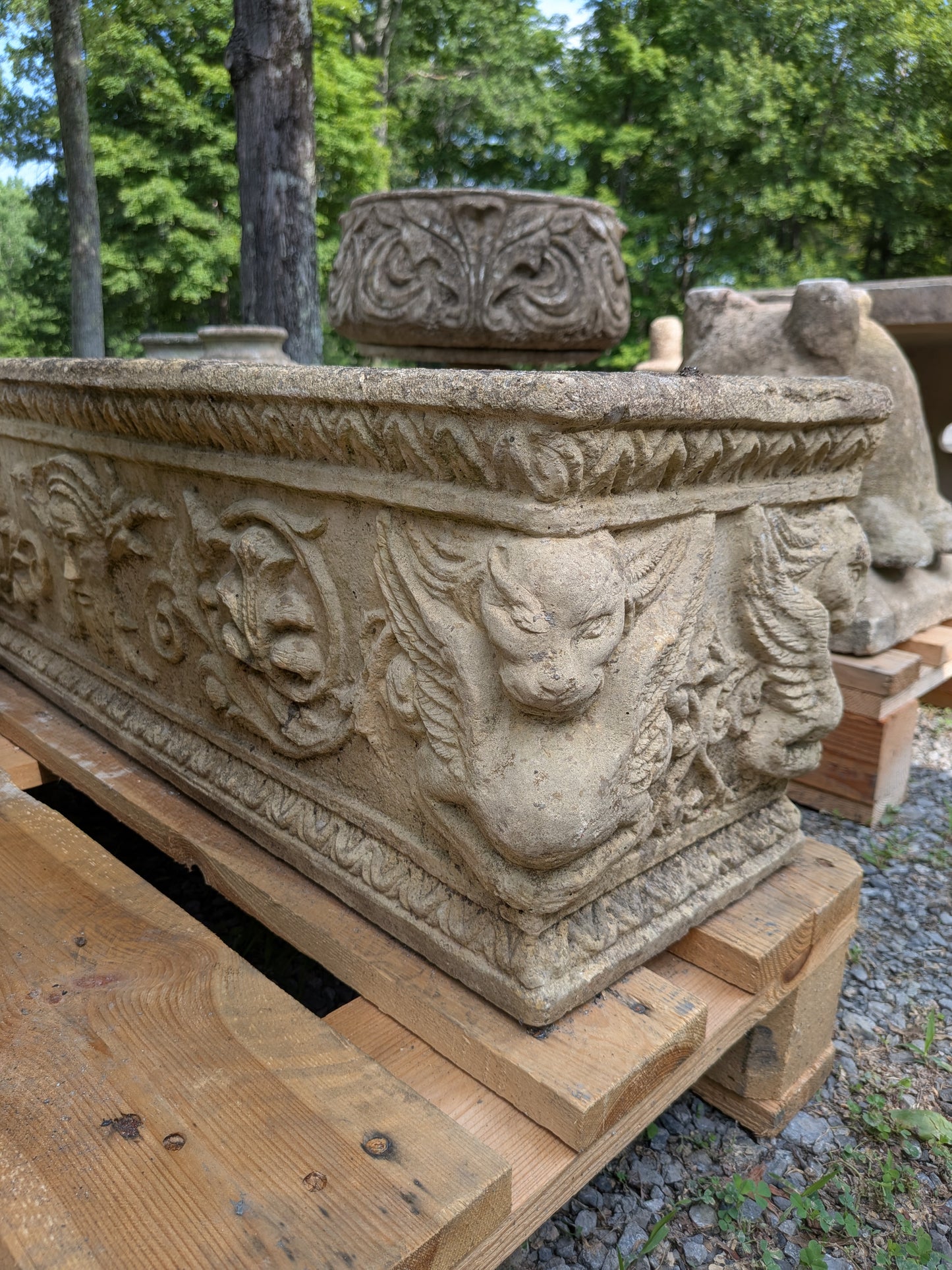 British Cast Stone Planter / Jardiniere