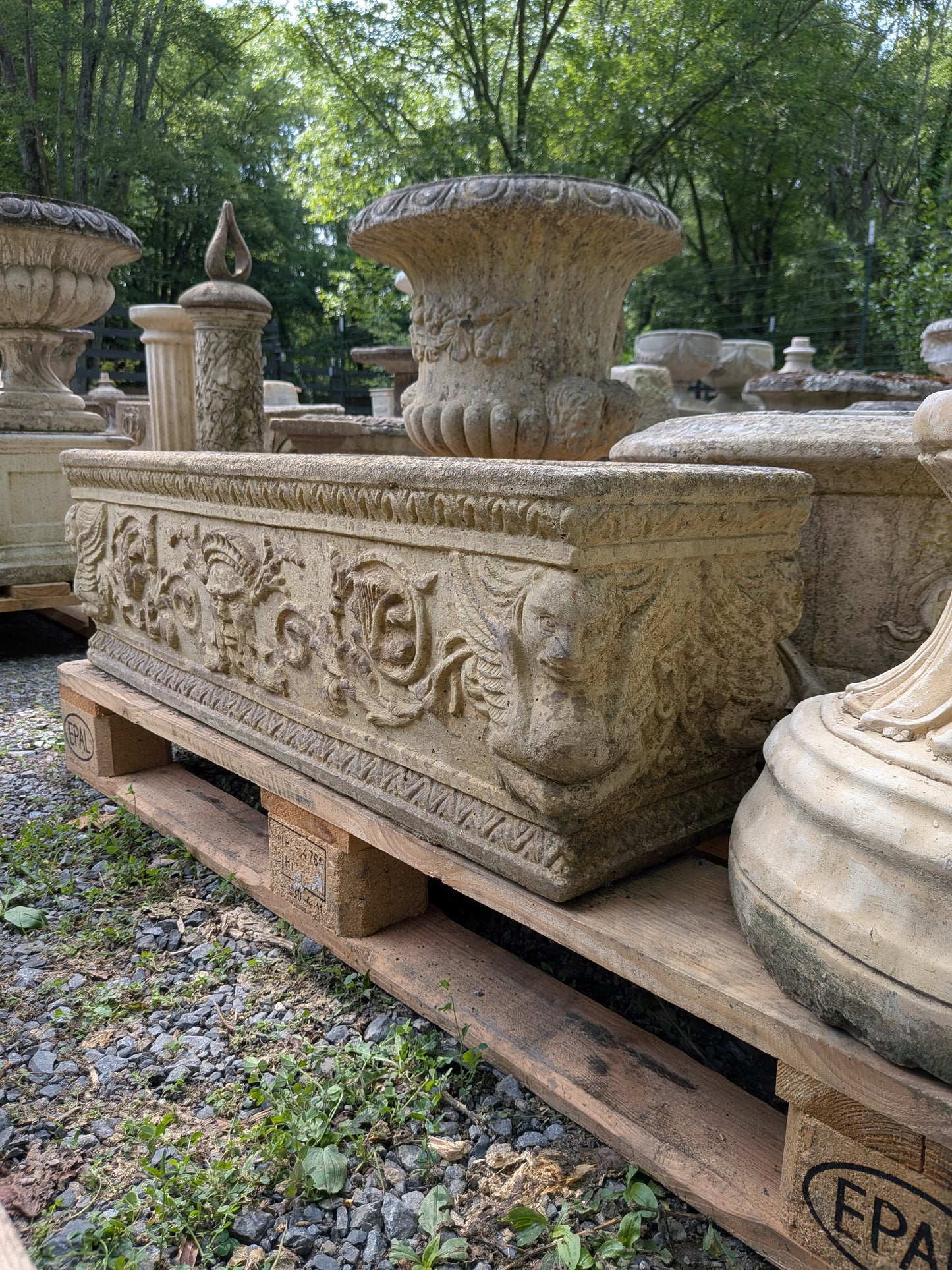 British Cast Stone Planter / Jardiniere