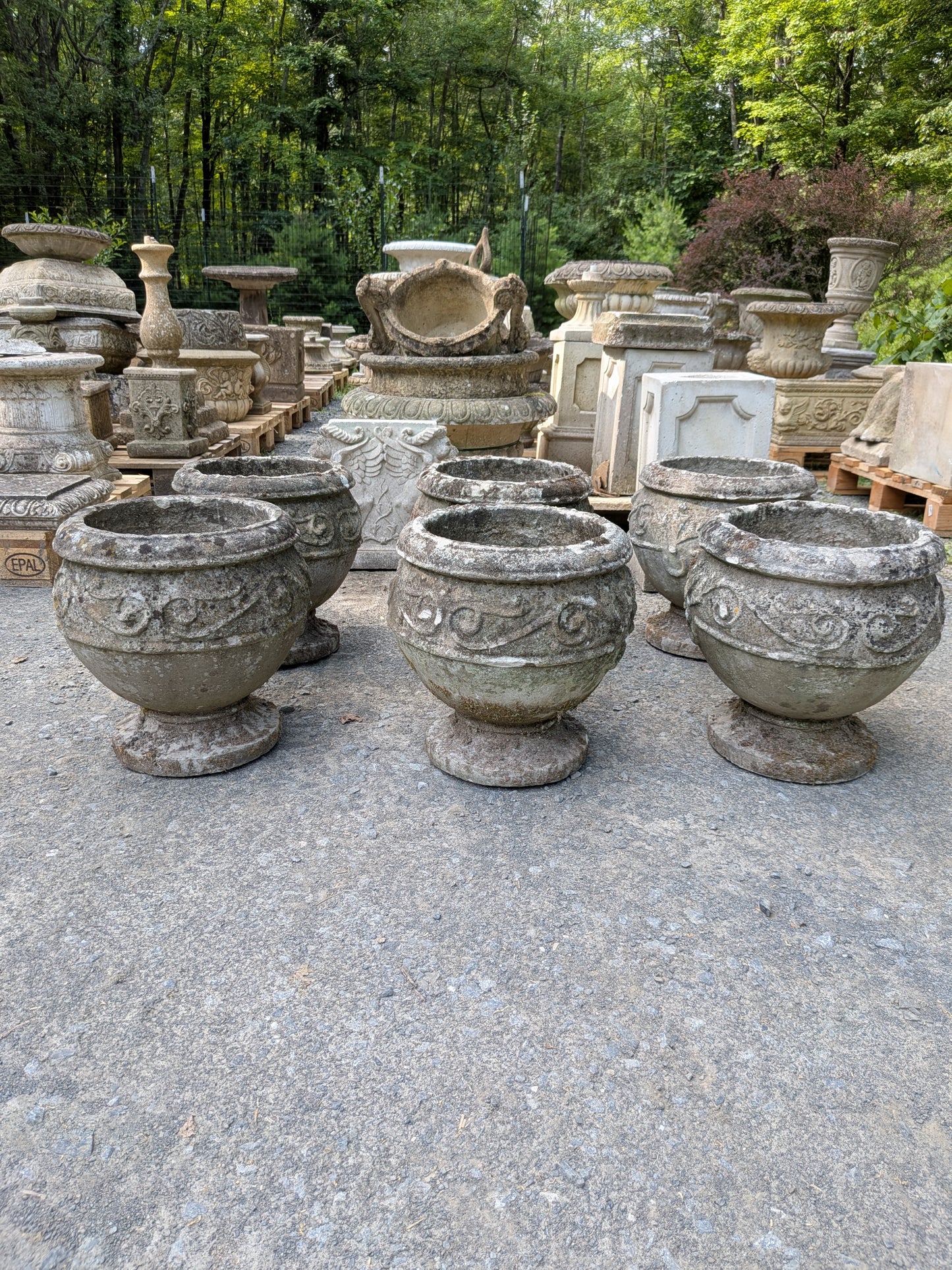 6 British Cast Stone Planters / Jardinieres
