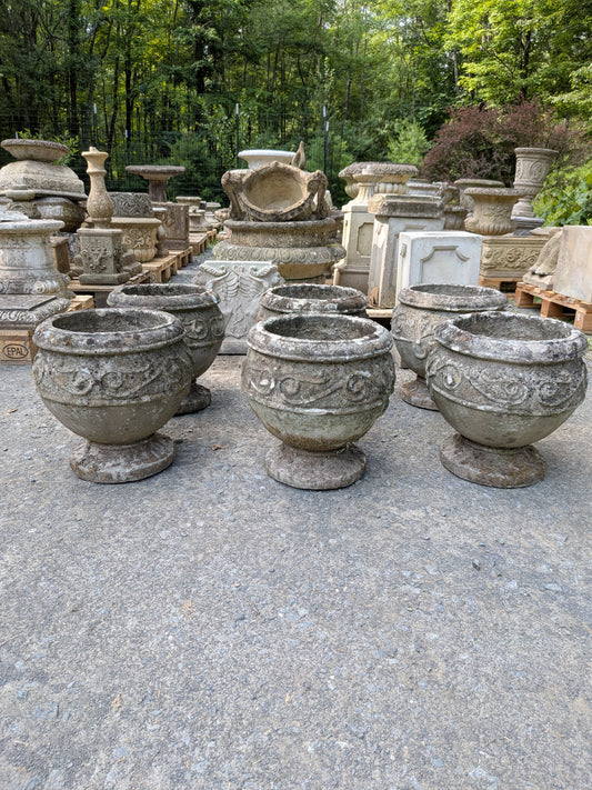 6 British Cast Stone Planters / Jardinieres