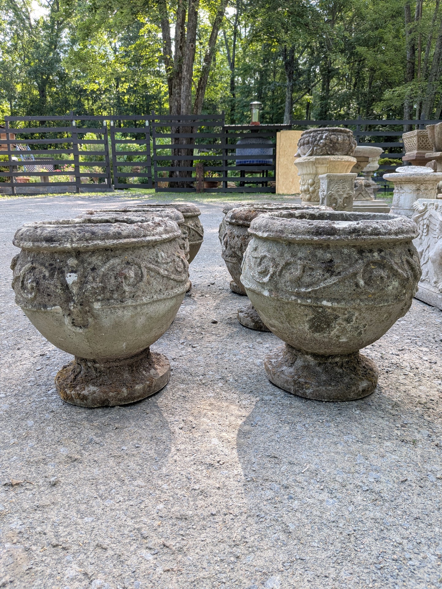 6 British Cast Stone Planters / Jardinieres