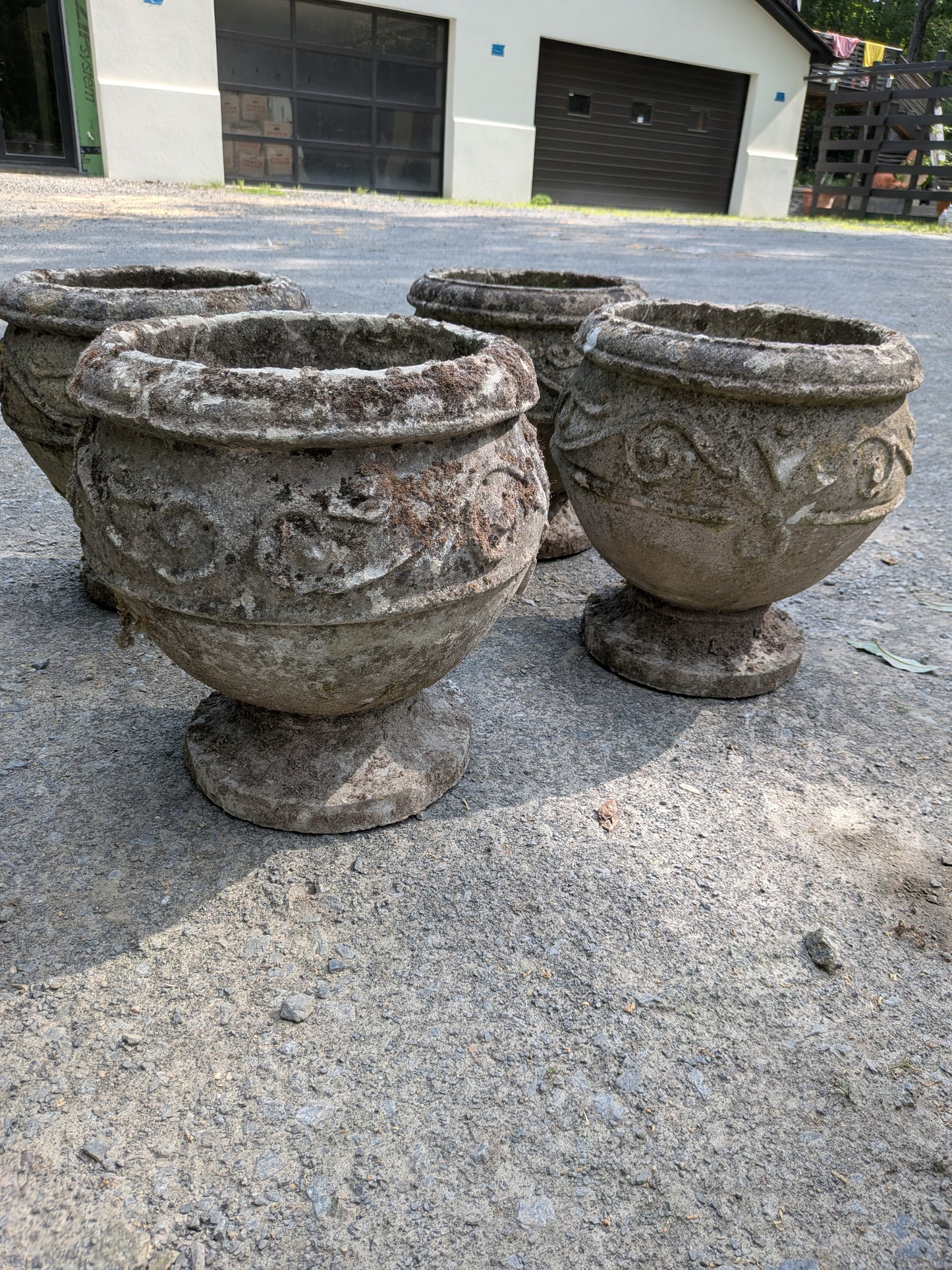 6 British Cast Stone Planters / Jardinieres