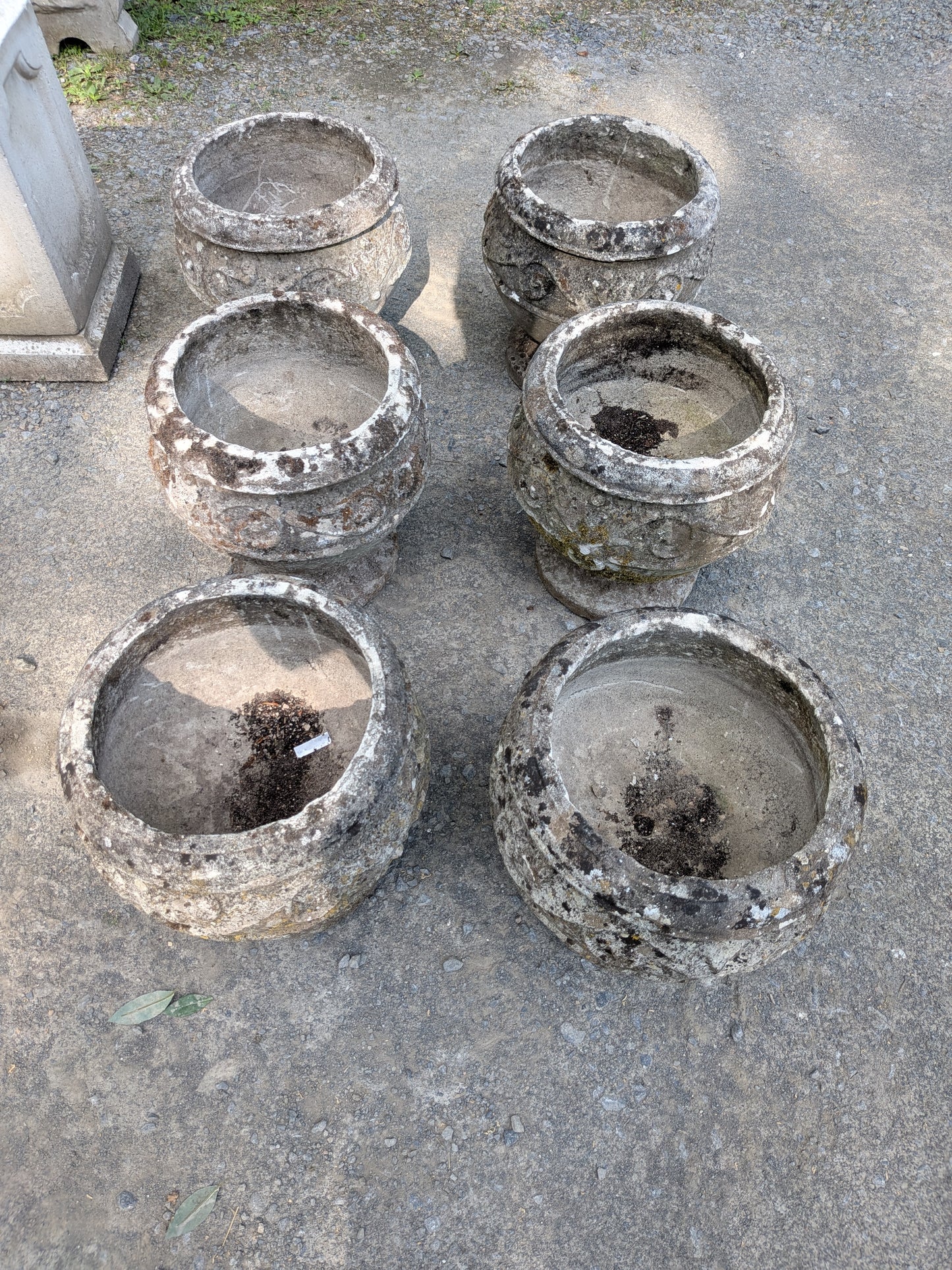 6 British Cast Stone Planters / Jardinieres