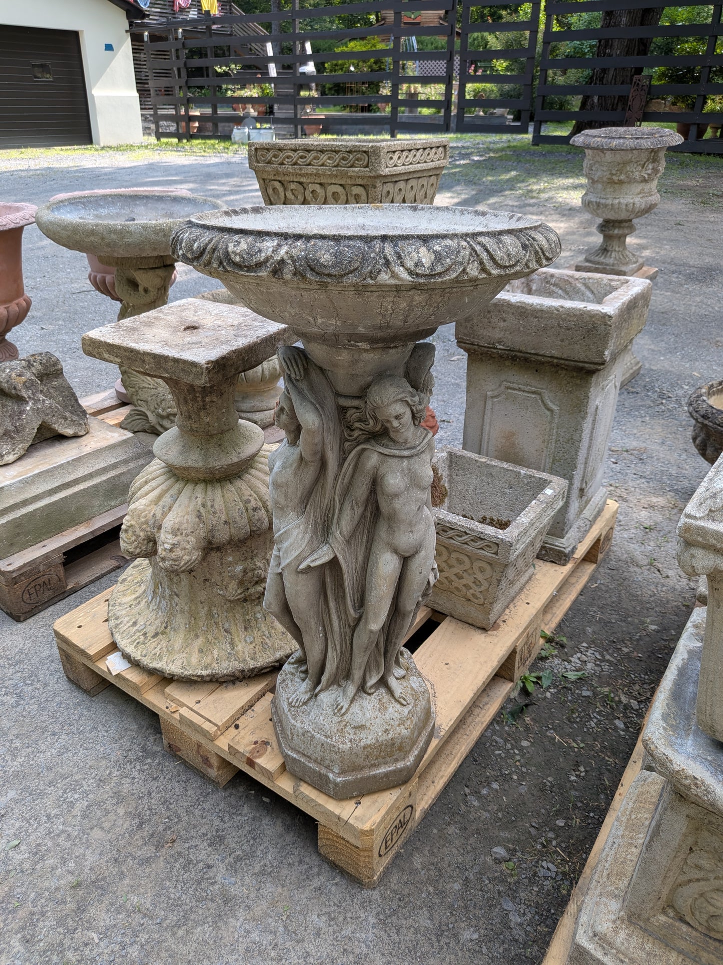 British Cast Stone Birdbath