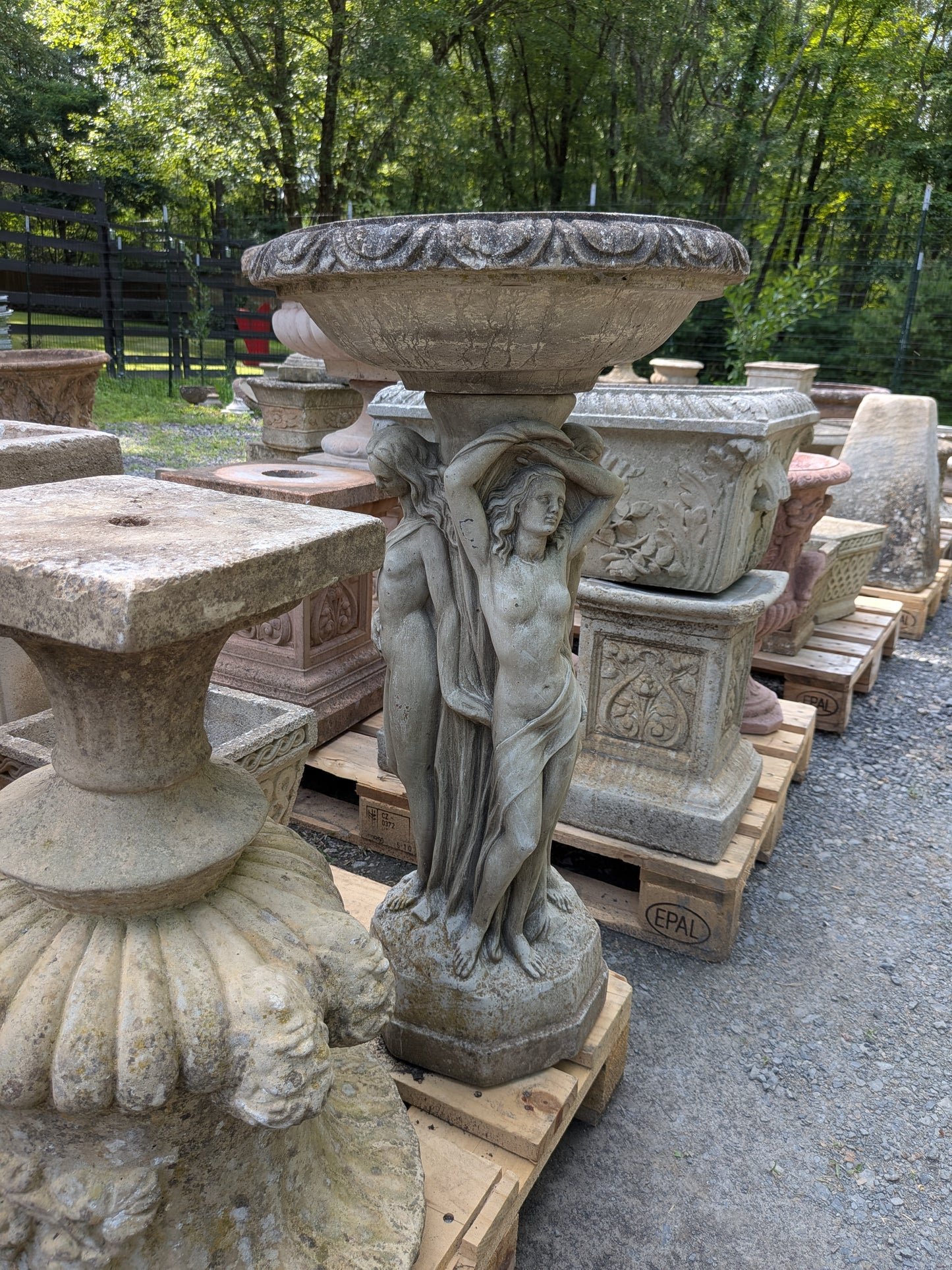 British Cast Stone Birdbath