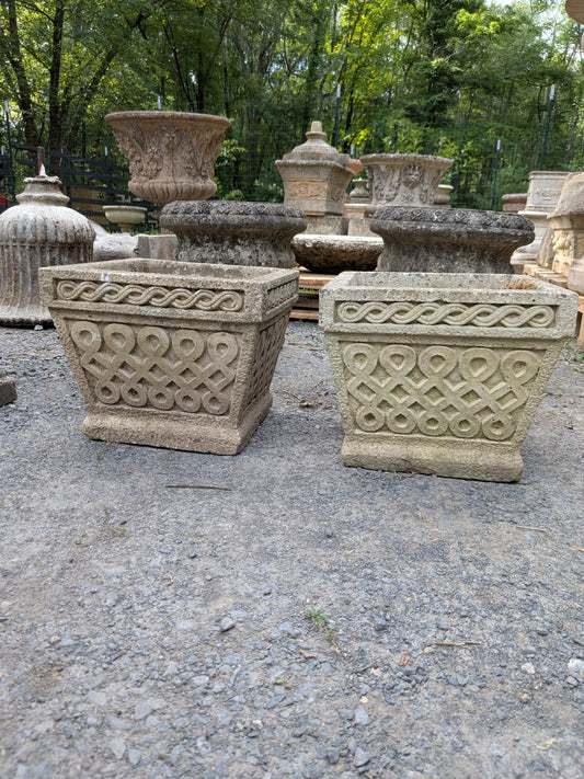 2 British Cast Stone Planters / Jardinieres