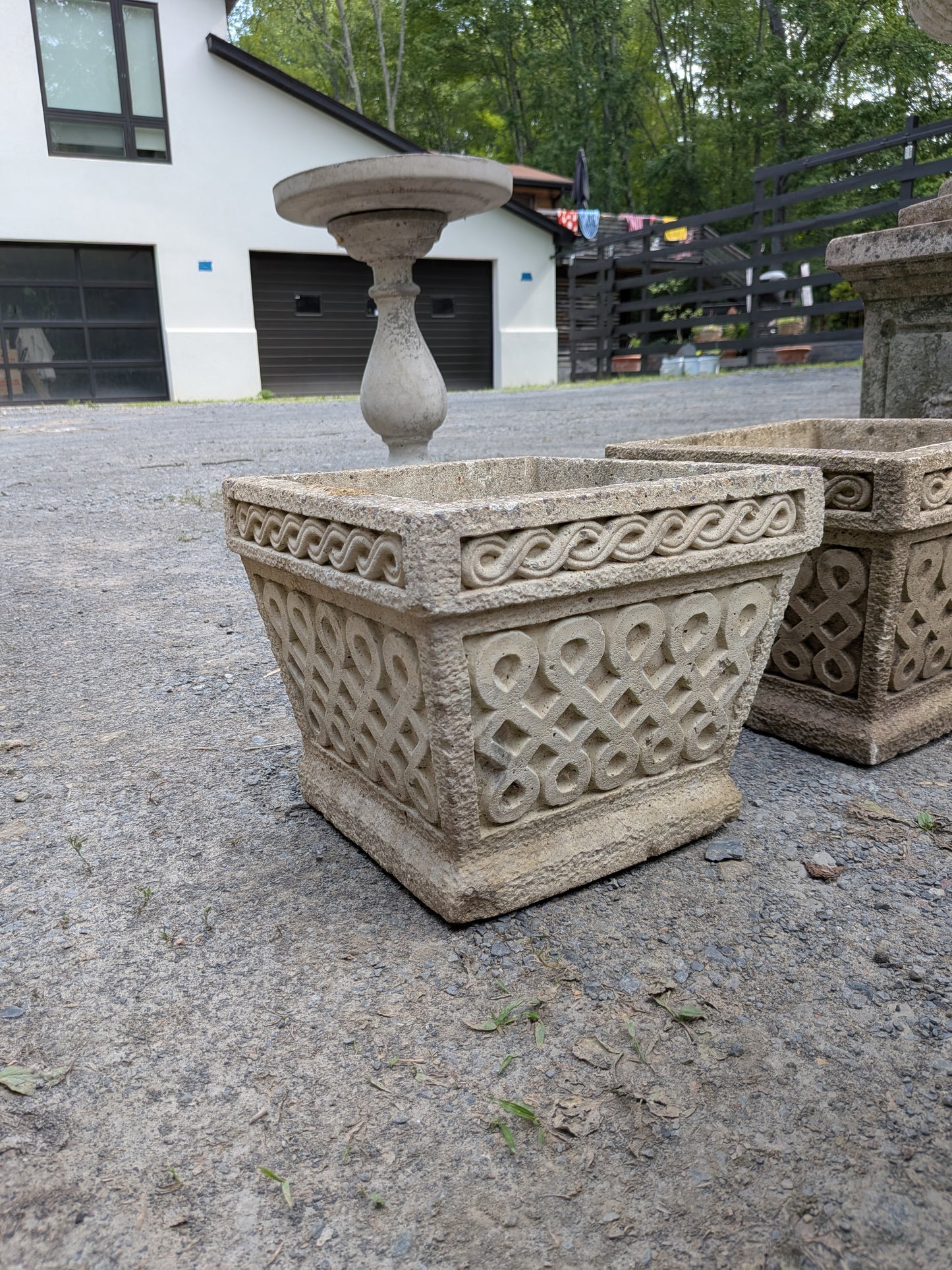 2 British Cast Stone Planters / Jardinieres