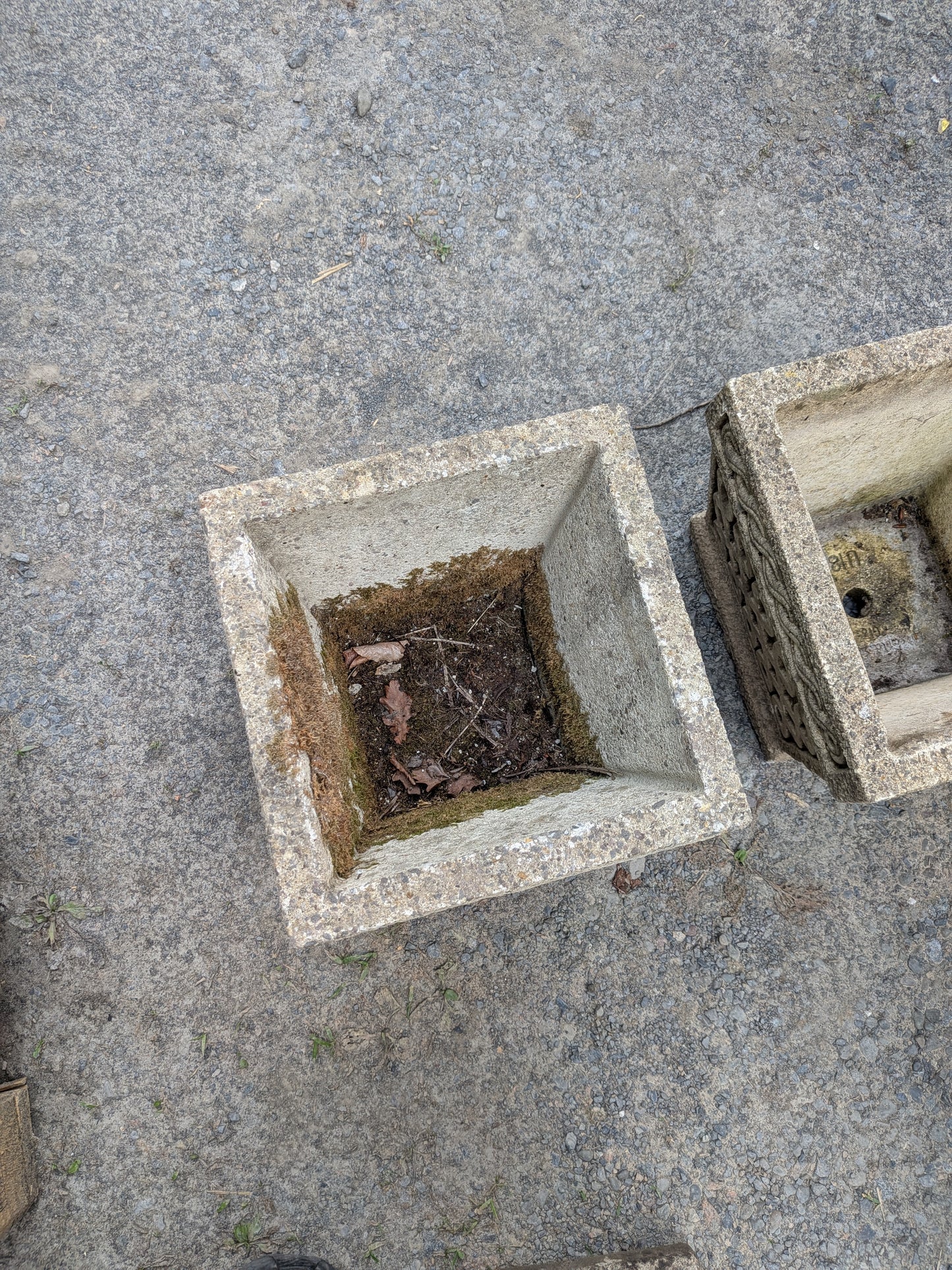 2 British Cast Stone Planters / Jardinieres