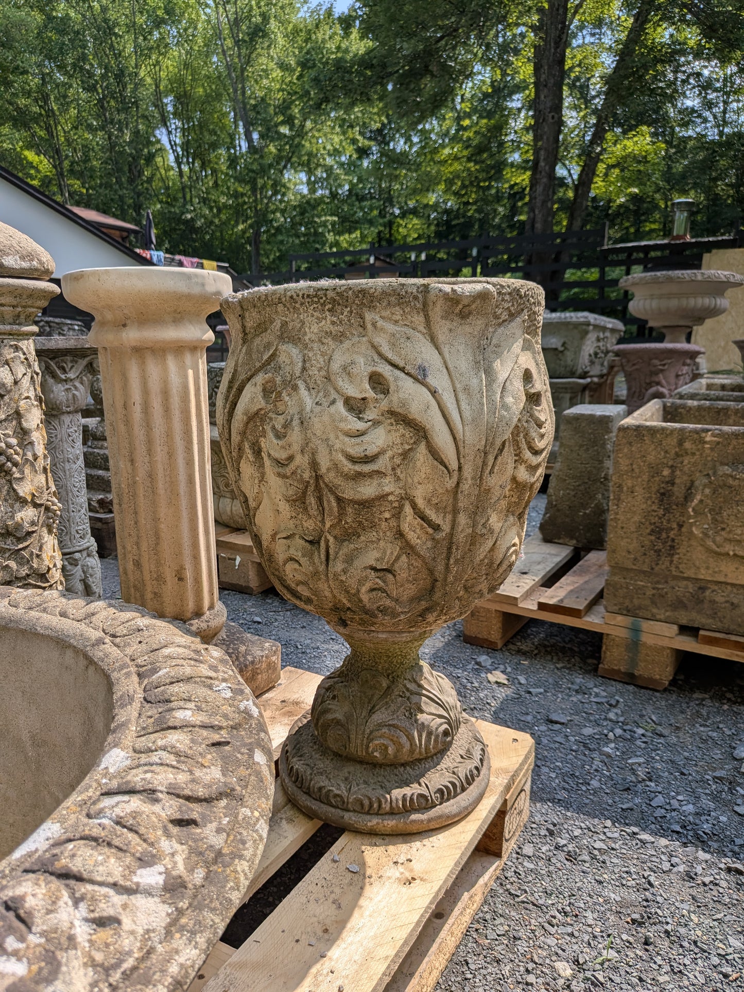 British Cast Stone Planter / Jardiniere