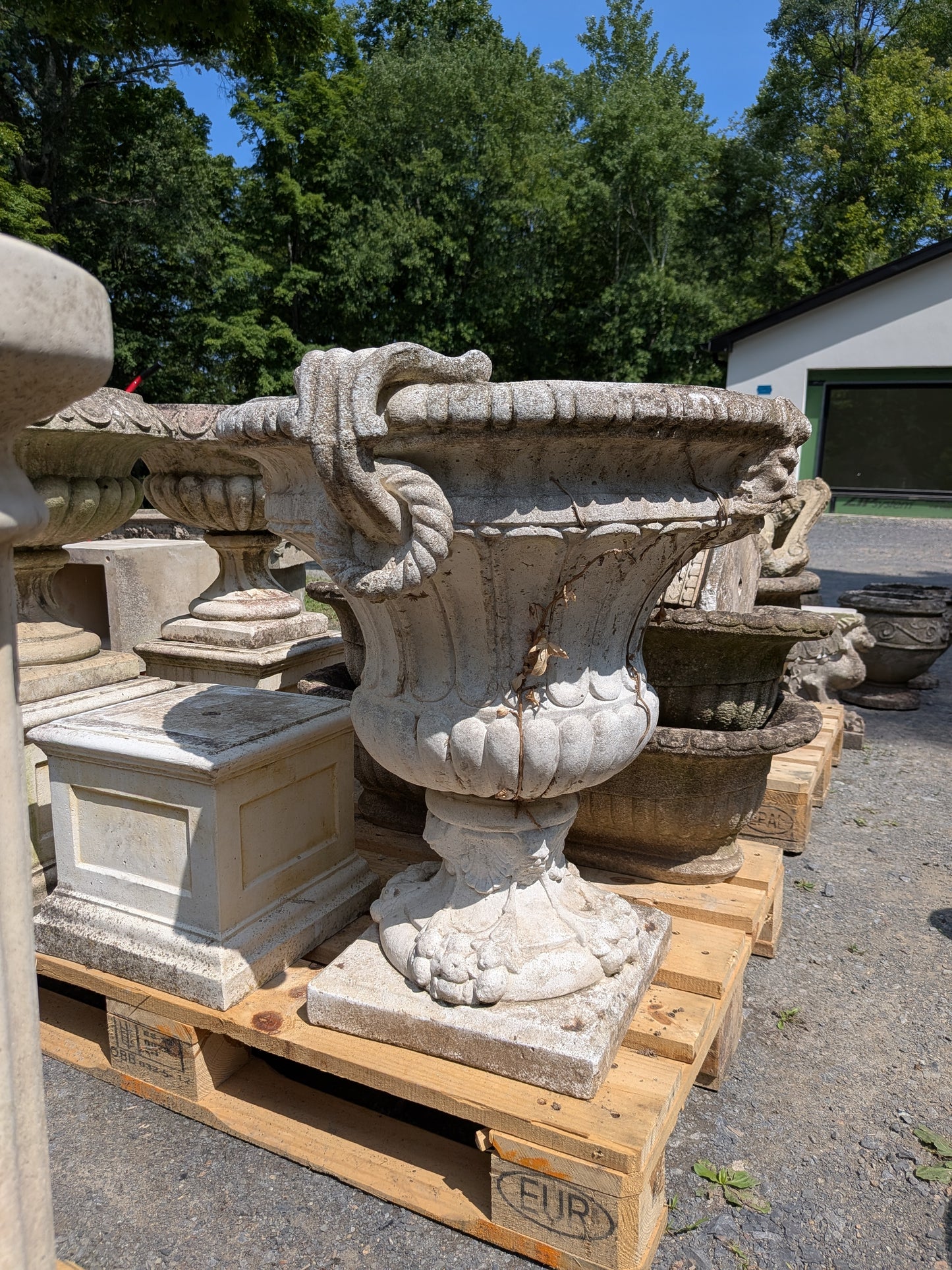 2 British Cast Stone Planters / Jardinieres