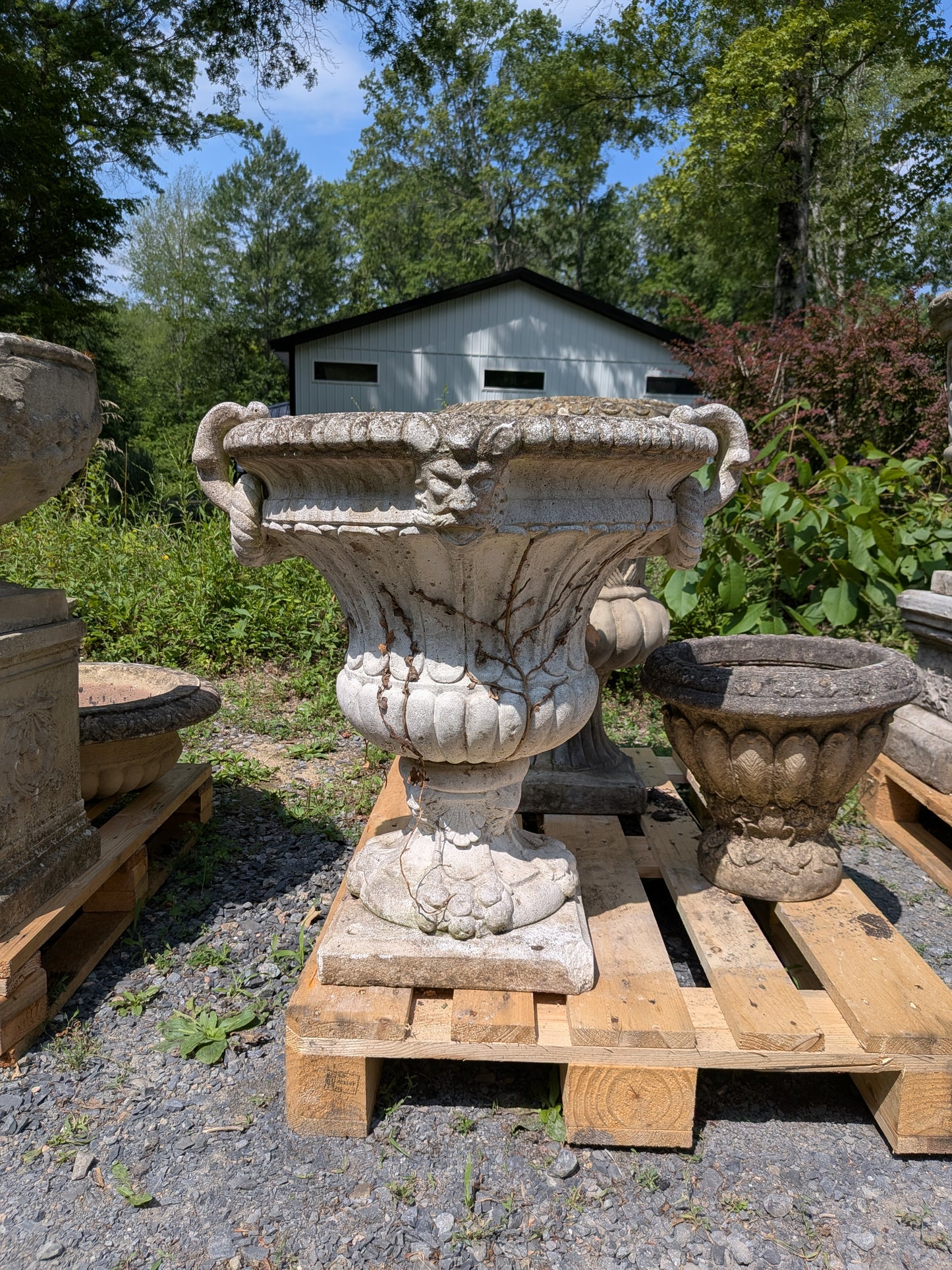 2 British Cast Stone Planters / Jardinieres