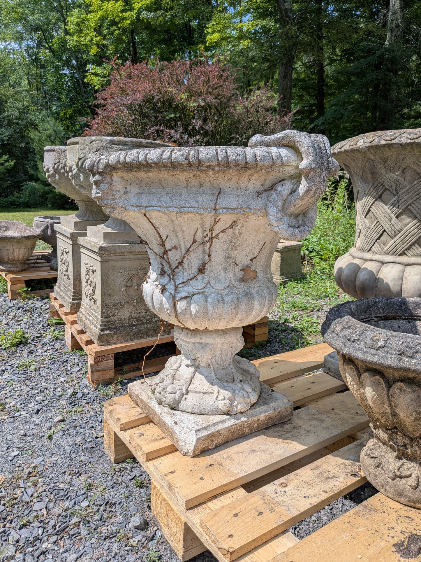 2 British Cast Stone Planters / Jardinieres