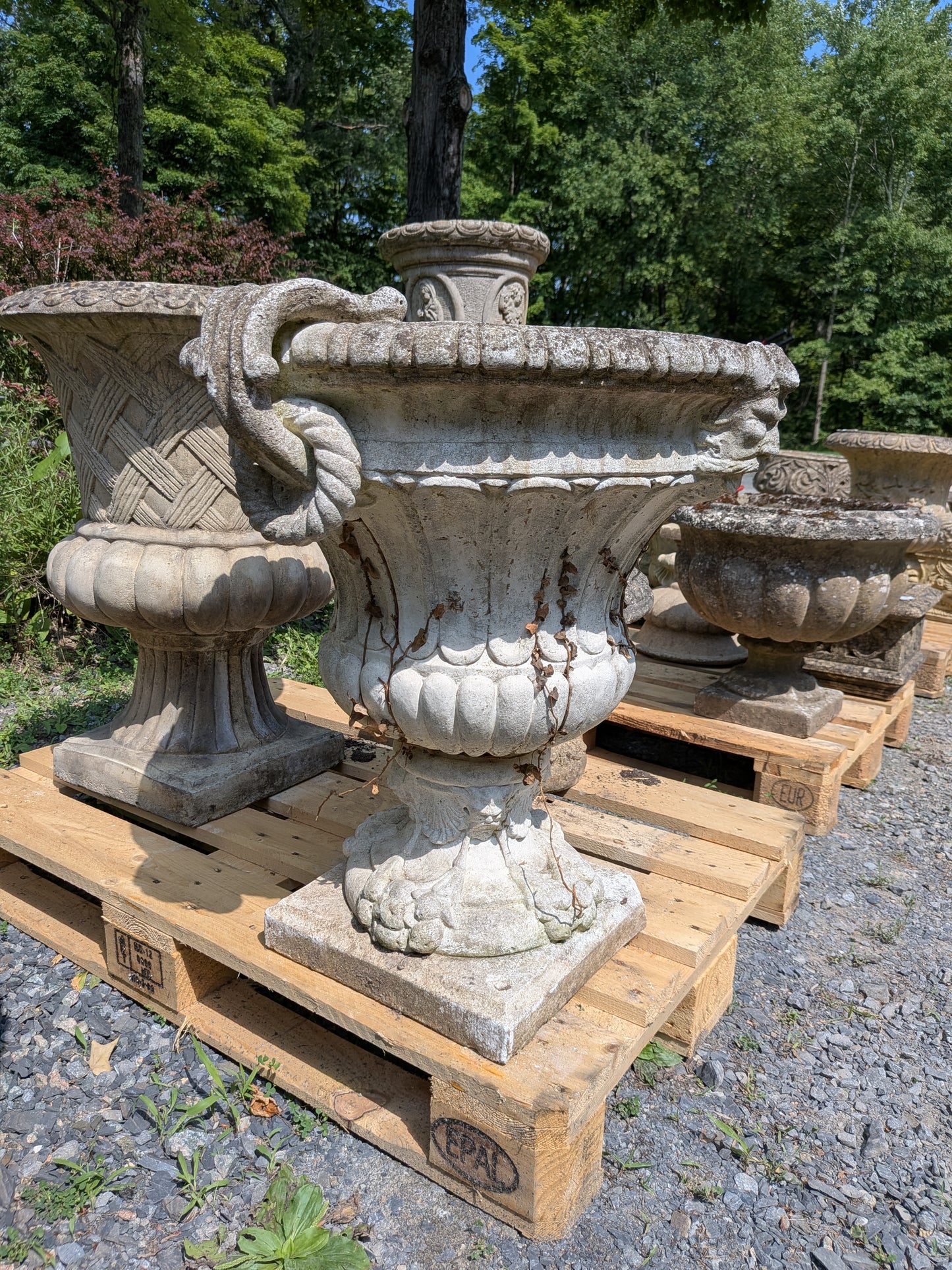 2 British Cast Stone Planters / Jardinieres