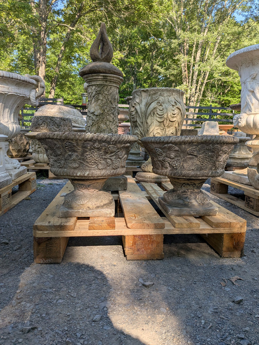 2 British Cast Stone Planters / Jardinieres