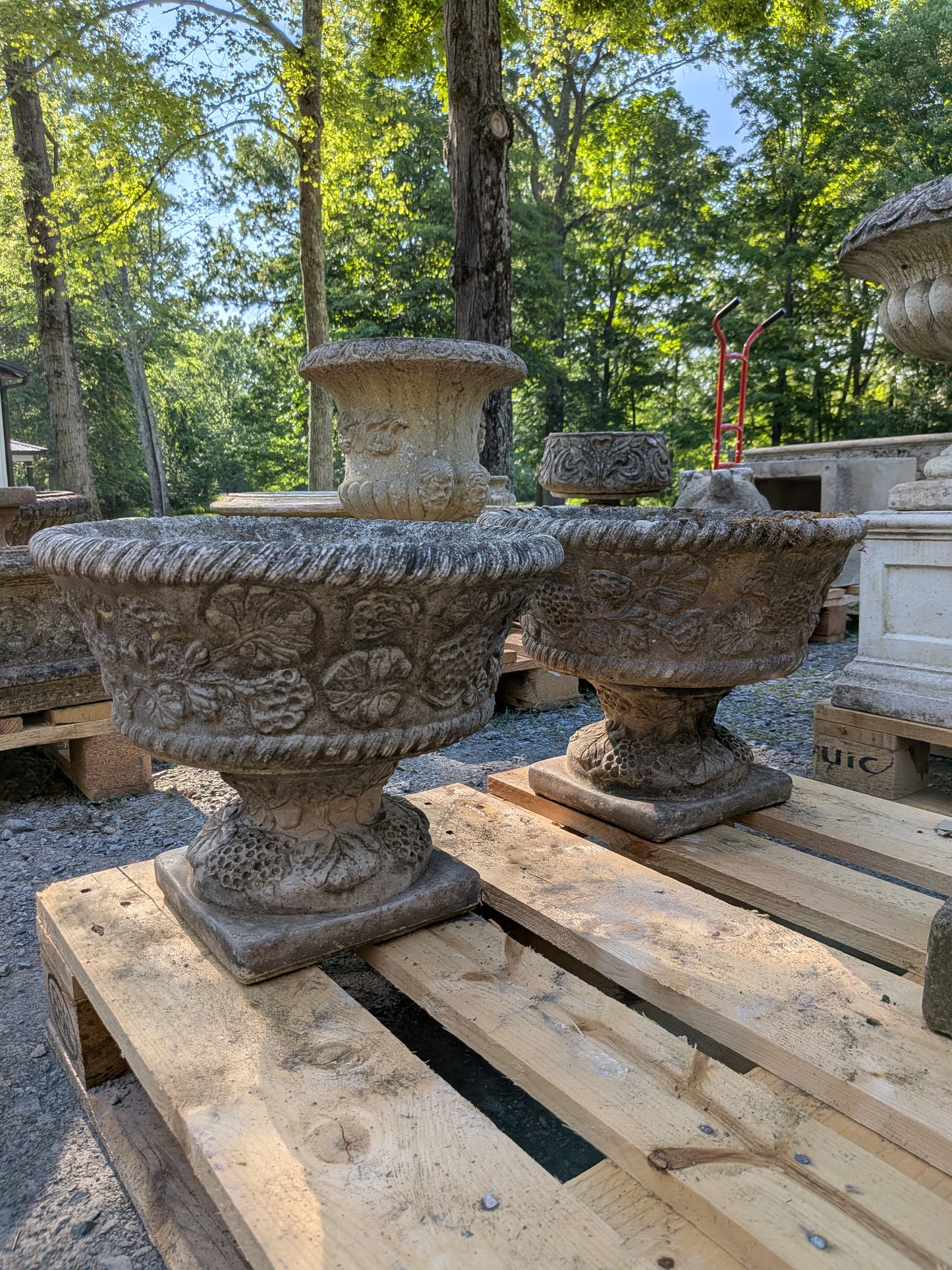 2 British Cast Stone Planters / Jardinieres