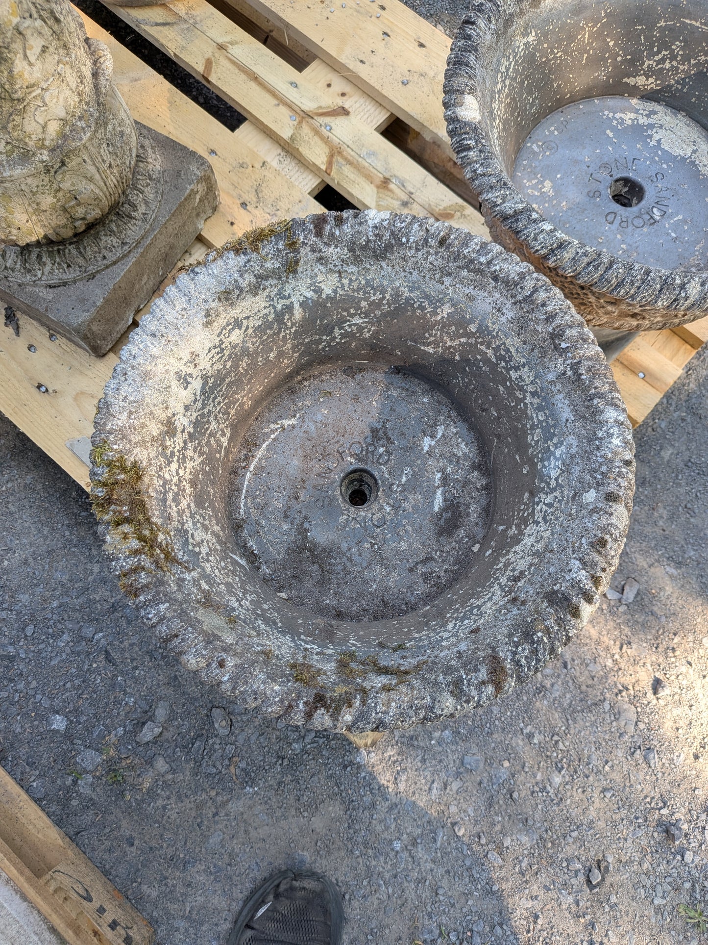 2 British Cast Stone Planters / Jardinieres