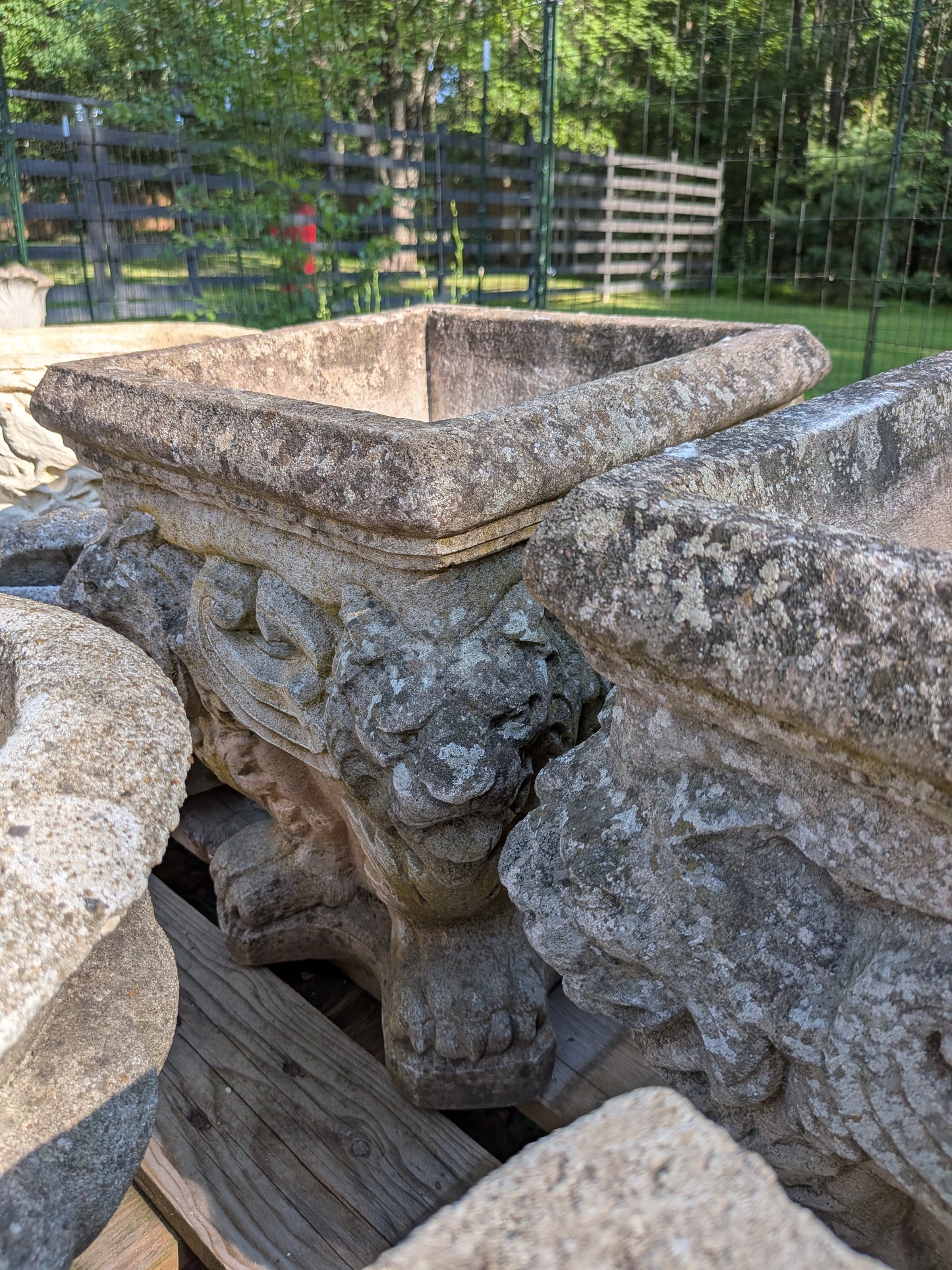 2 British Cast Stone Planters / Jardinieres