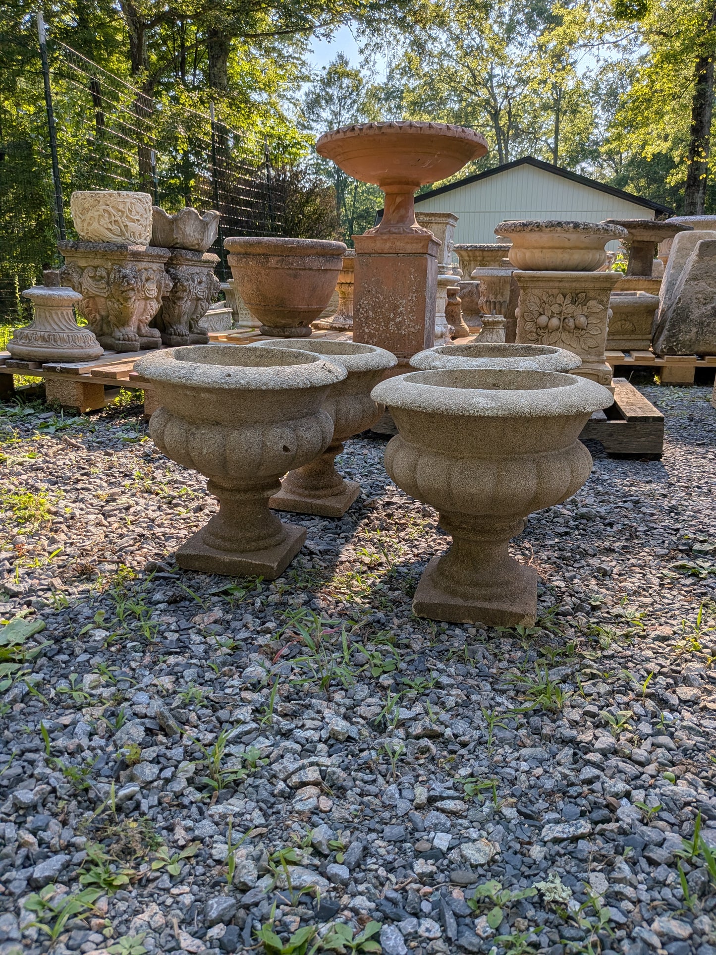 4 British Cast Stone Planters / Jardinieres