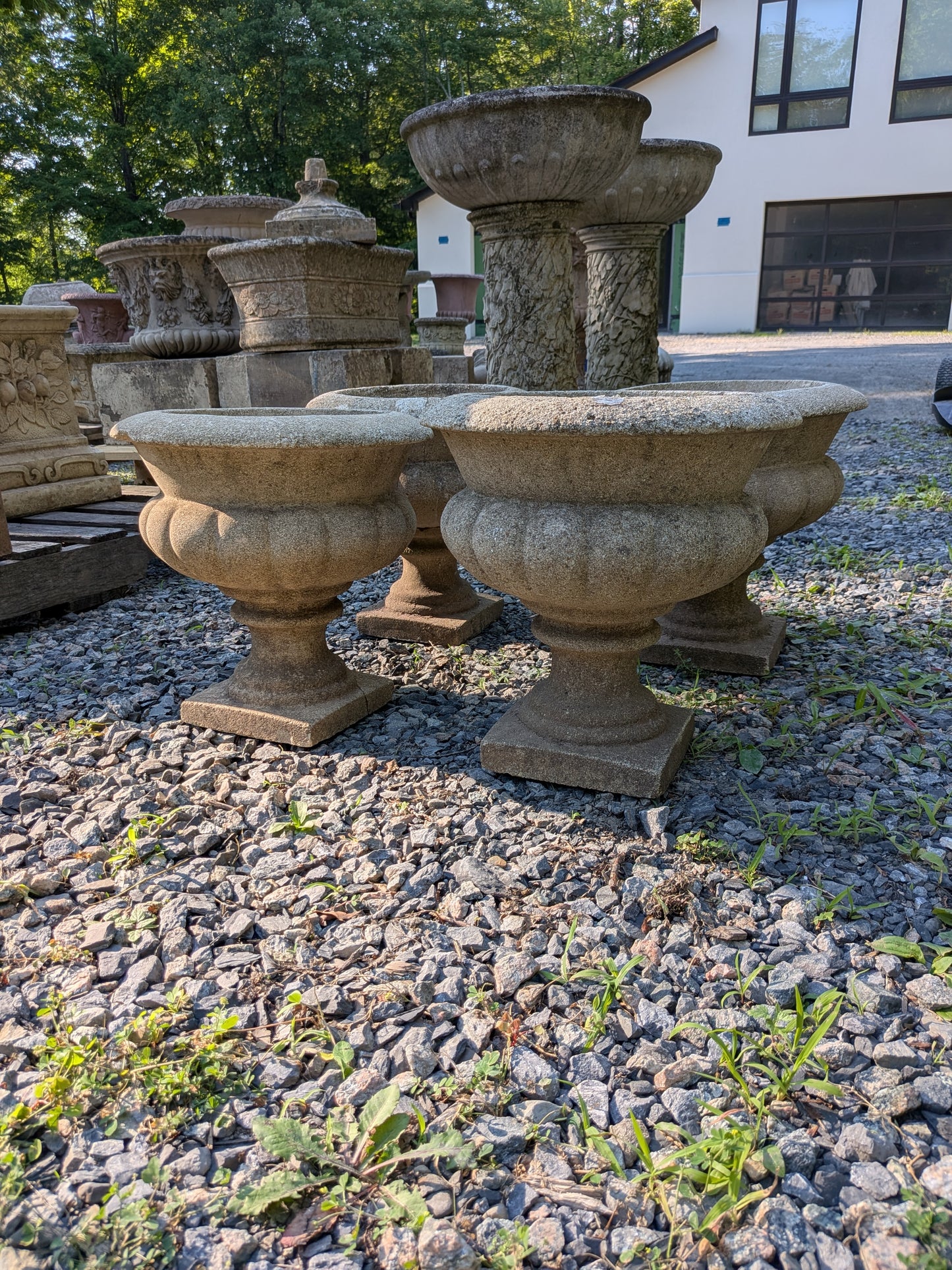 4 British Cast Stone Planters / Jardinieres