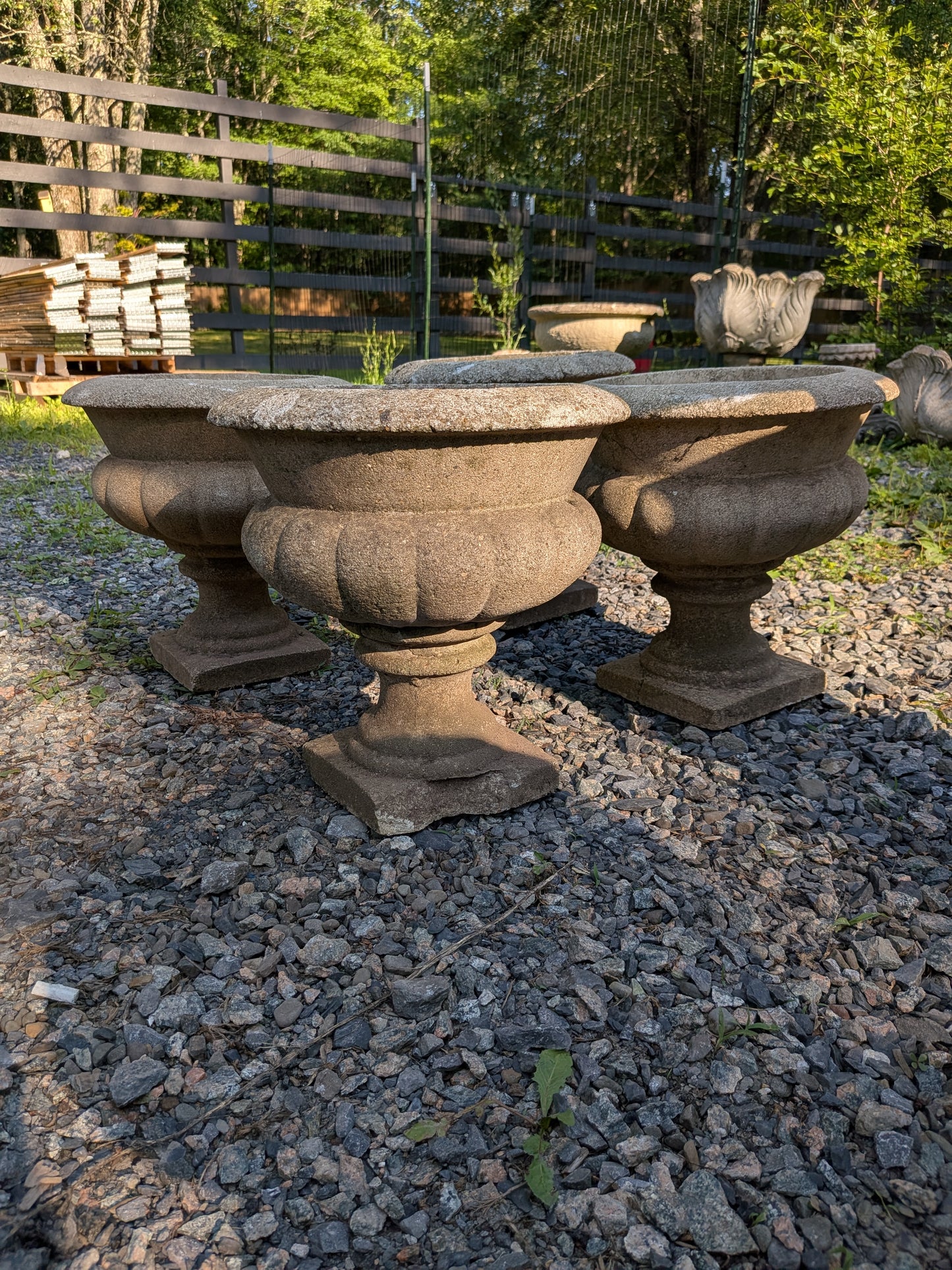 4 British Cast Stone Planters / Jardinieres