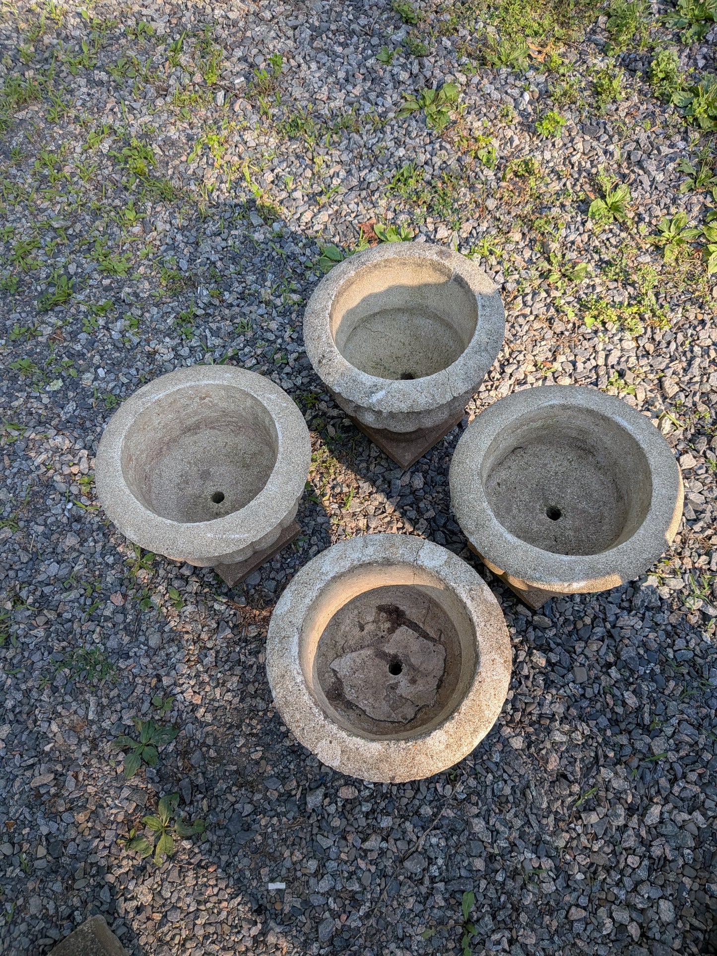 4 British Cast Stone Planters / Jardinieres