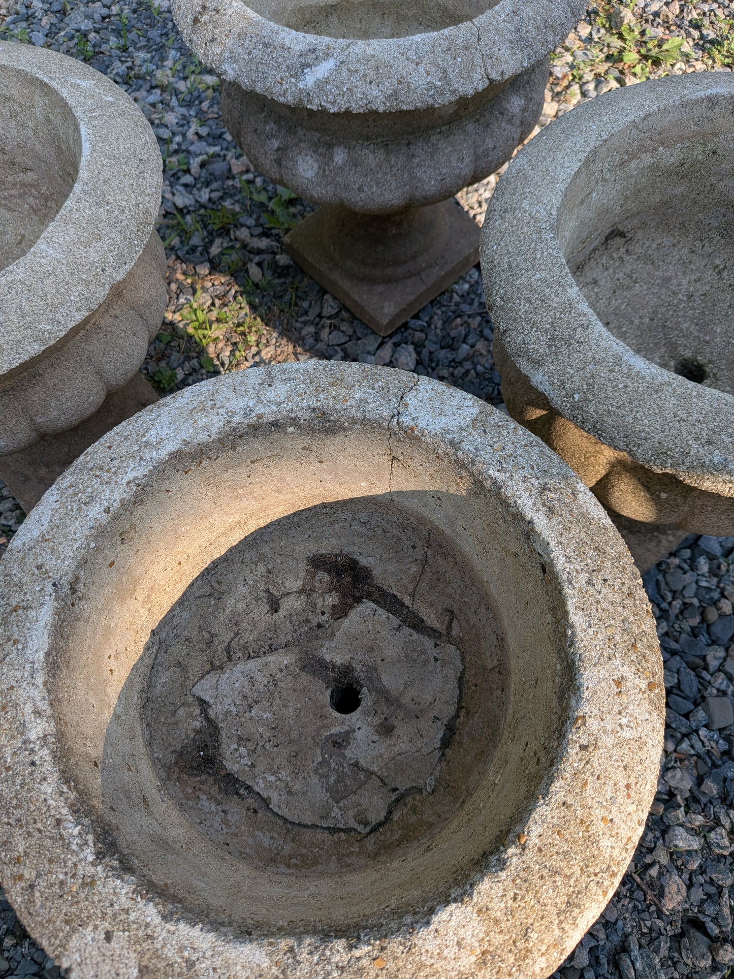 4 British Cast Stone Planters / Jardinieres