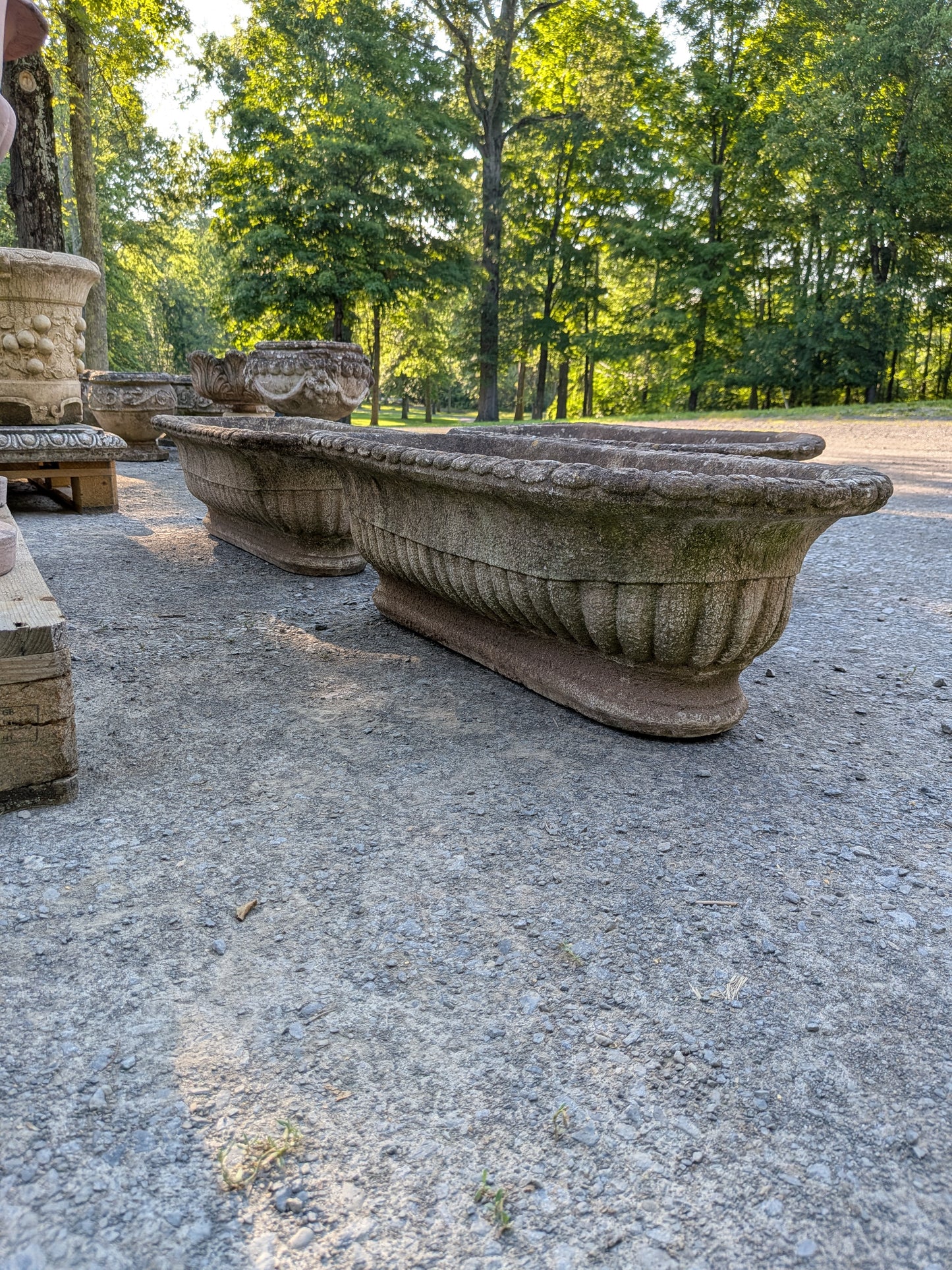 3 British Cast Stone Planters / Jardinieres