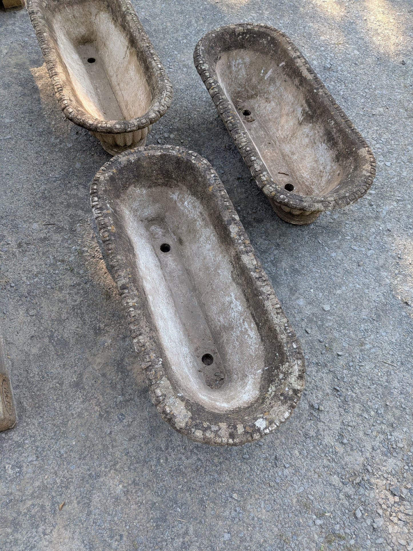 3 British Cast Stone Planters / Jardinieres