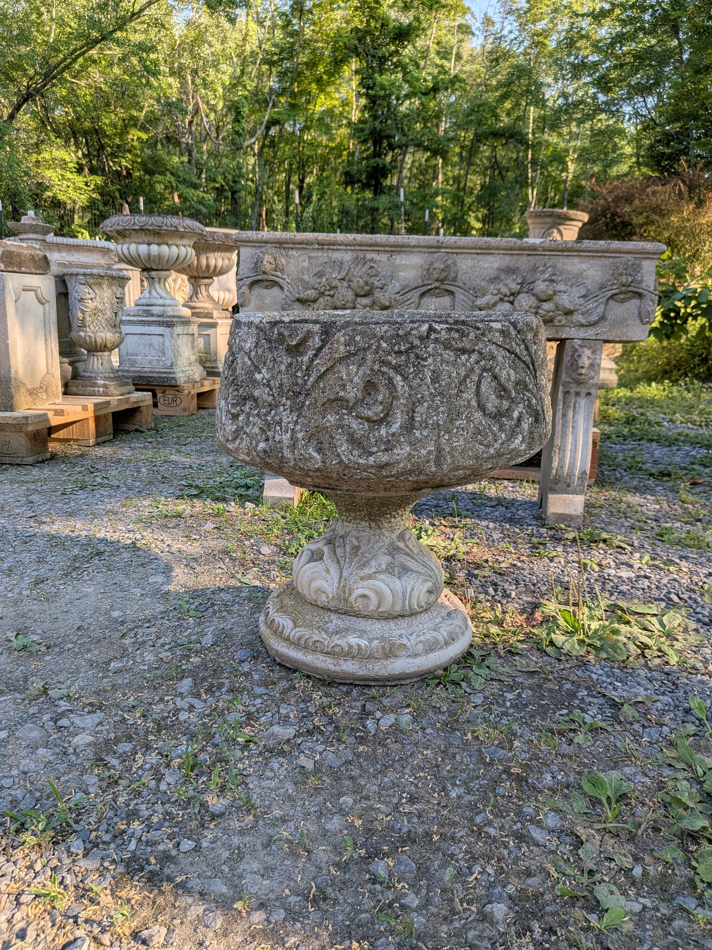 British Cast Stone Planter / Jardiniere