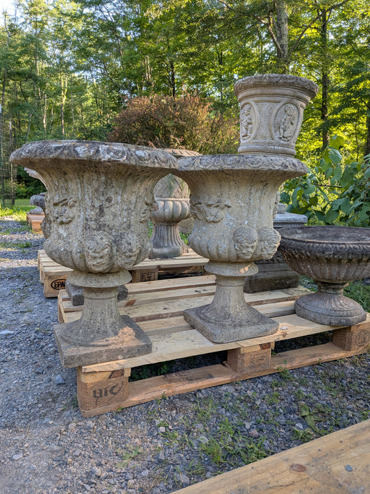 2 British Cast Stone Planters / Jardinieres