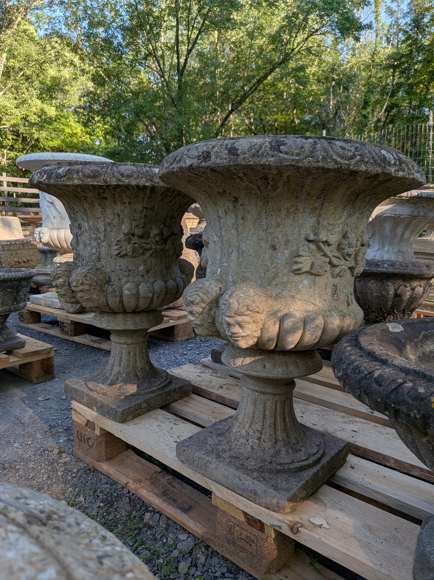 2 British Cast Stone Planters / Jardinieres