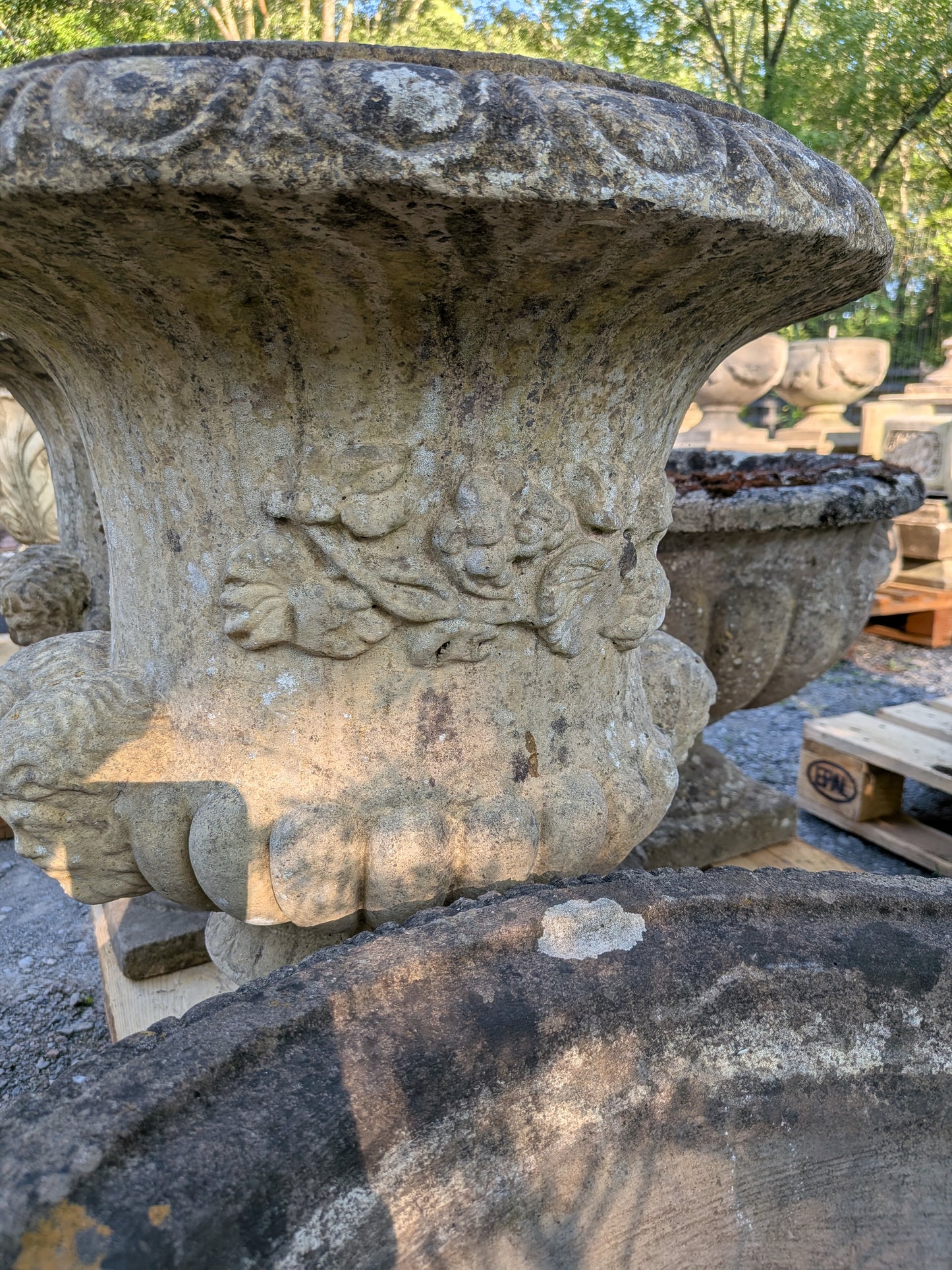 2 British Cast Stone Planters / Jardinieres