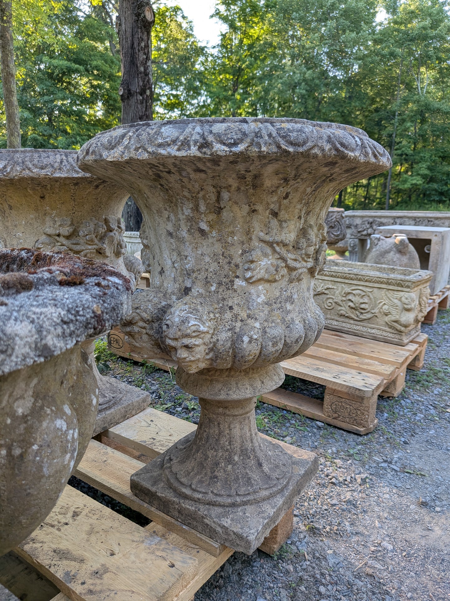 2 British Cast Stone Planters / Jardinieres