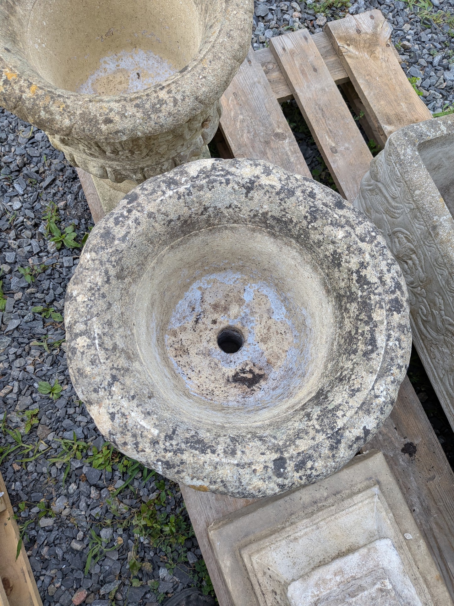2 British Cast Stone Planters / Jardinieres
